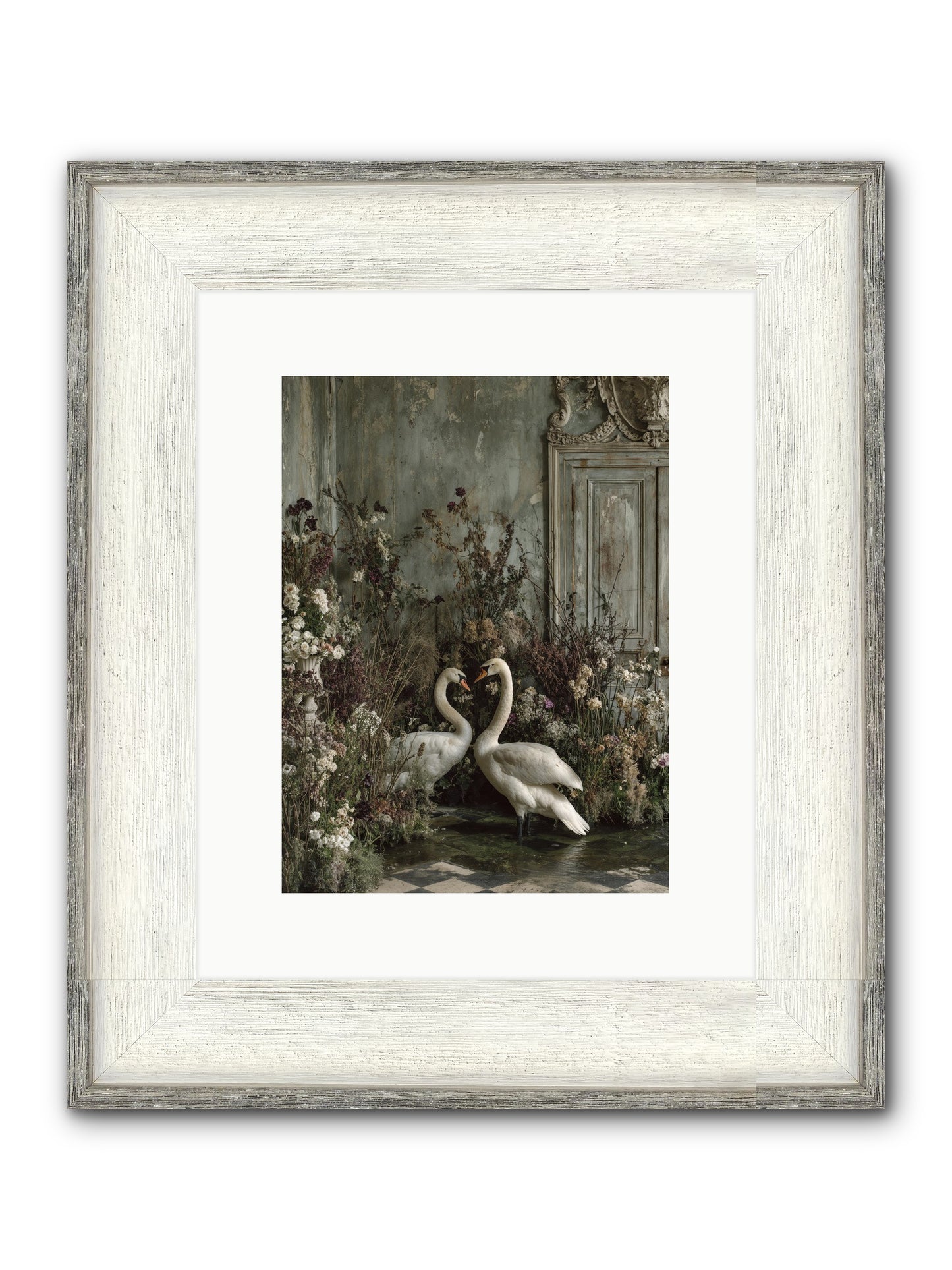 Whispered Affections Framed Print - Driftwood White 9x12