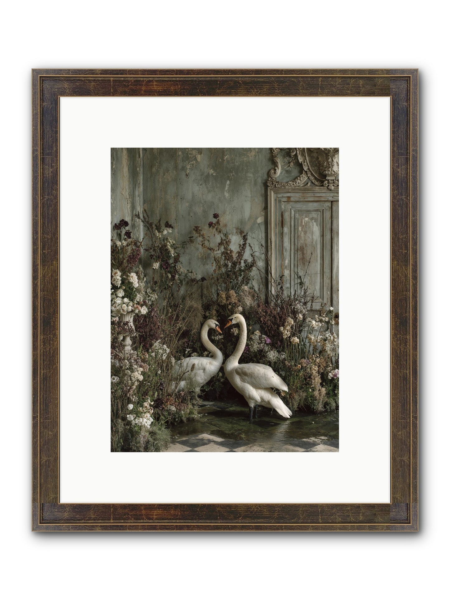 Whispered Affections Framed Print - Slimwoods Black/Gold 9x12