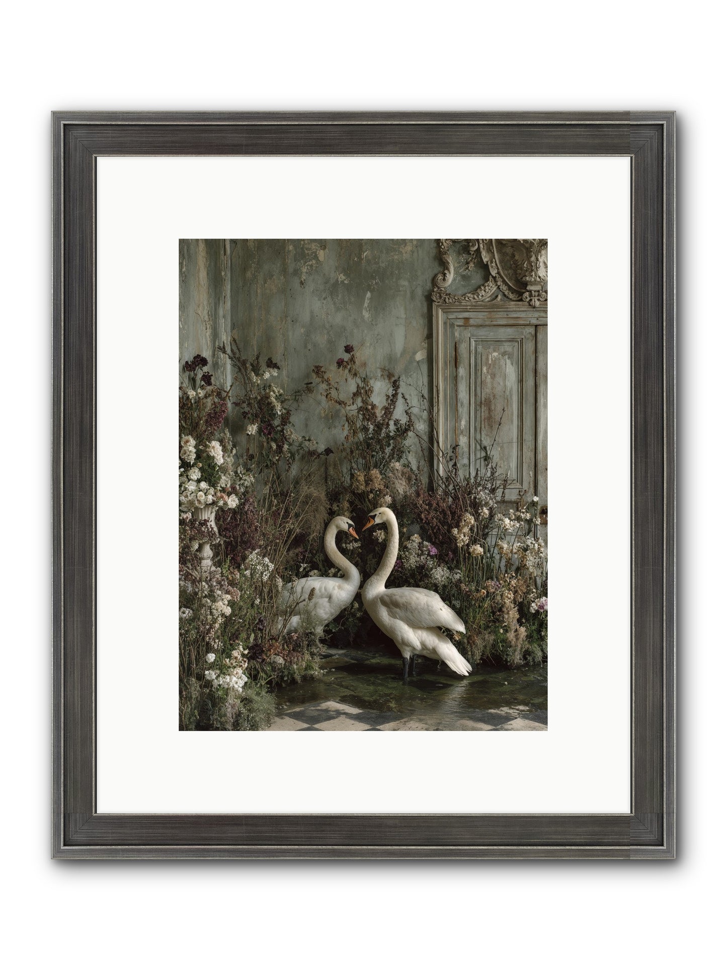 Whispered Affections Framed Print - Slimwoods Black/Silver 9x12