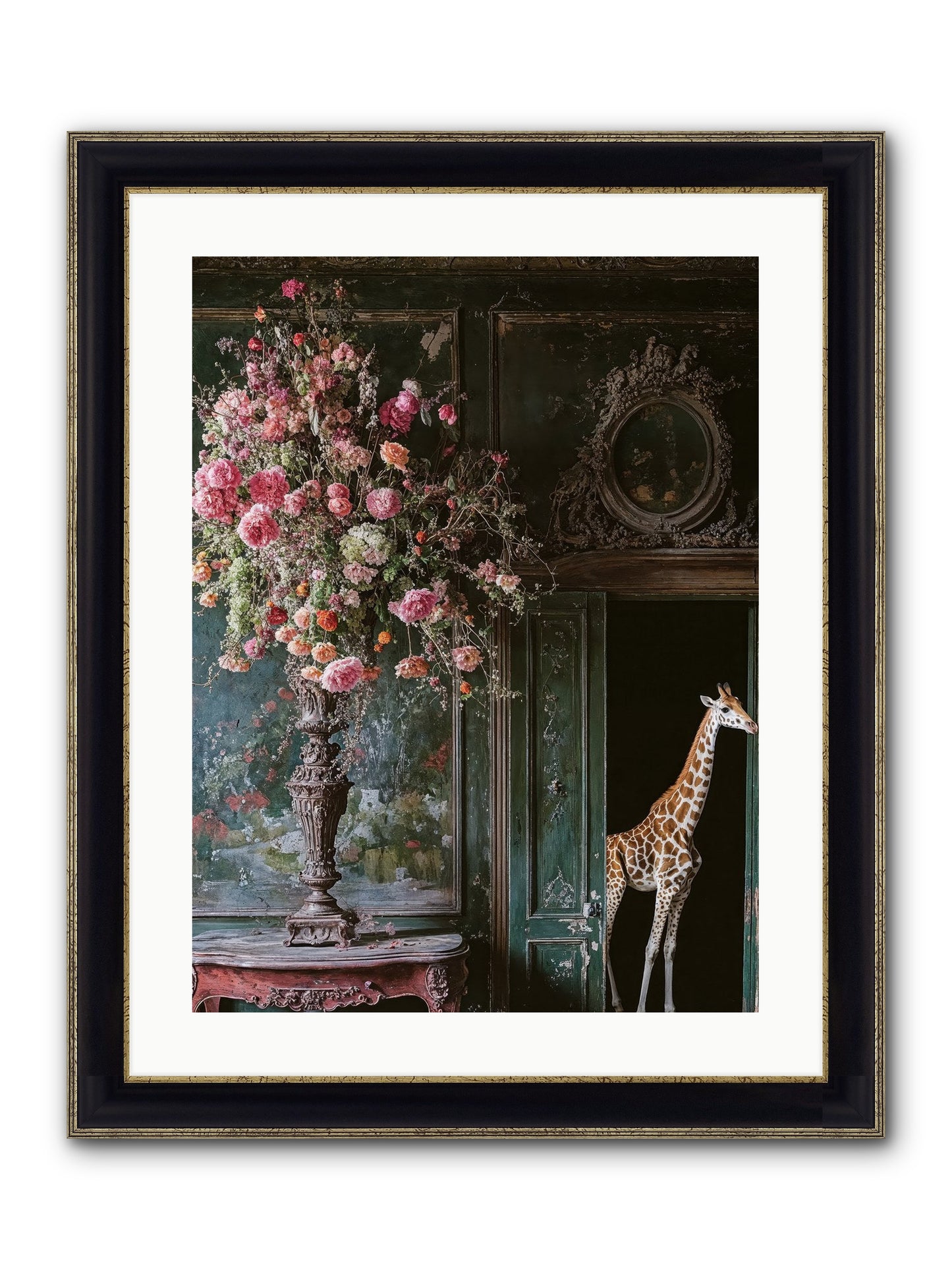 Whispered Entrance Framed Print - Black & Gold 18x24