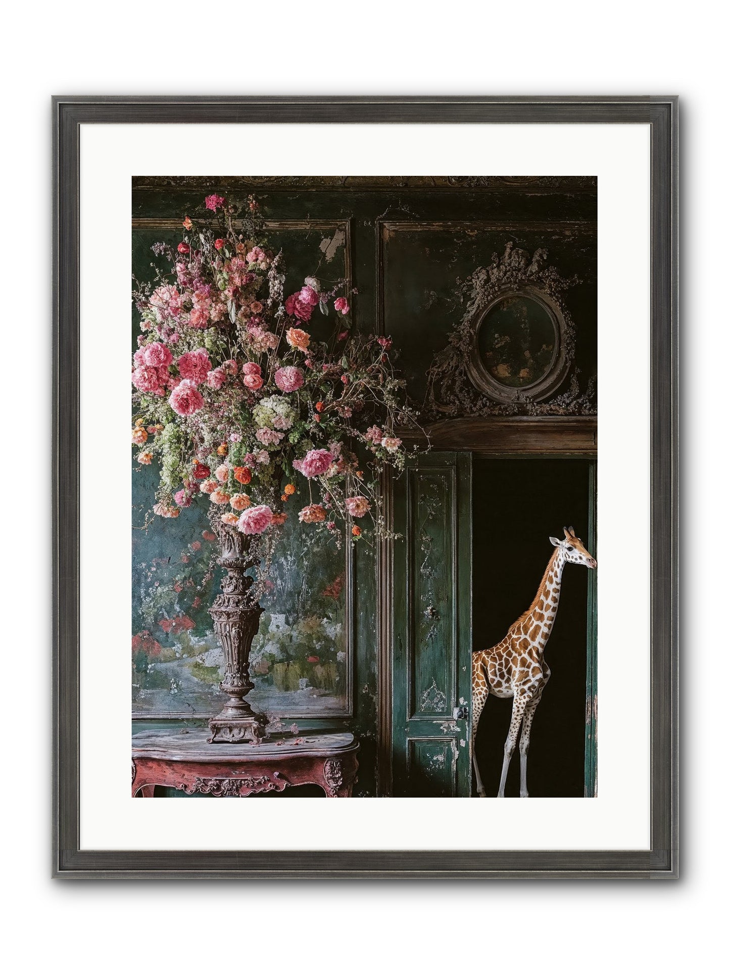 Whispered Entrance Framed Print - Slimwoods Black/Silver 18x24