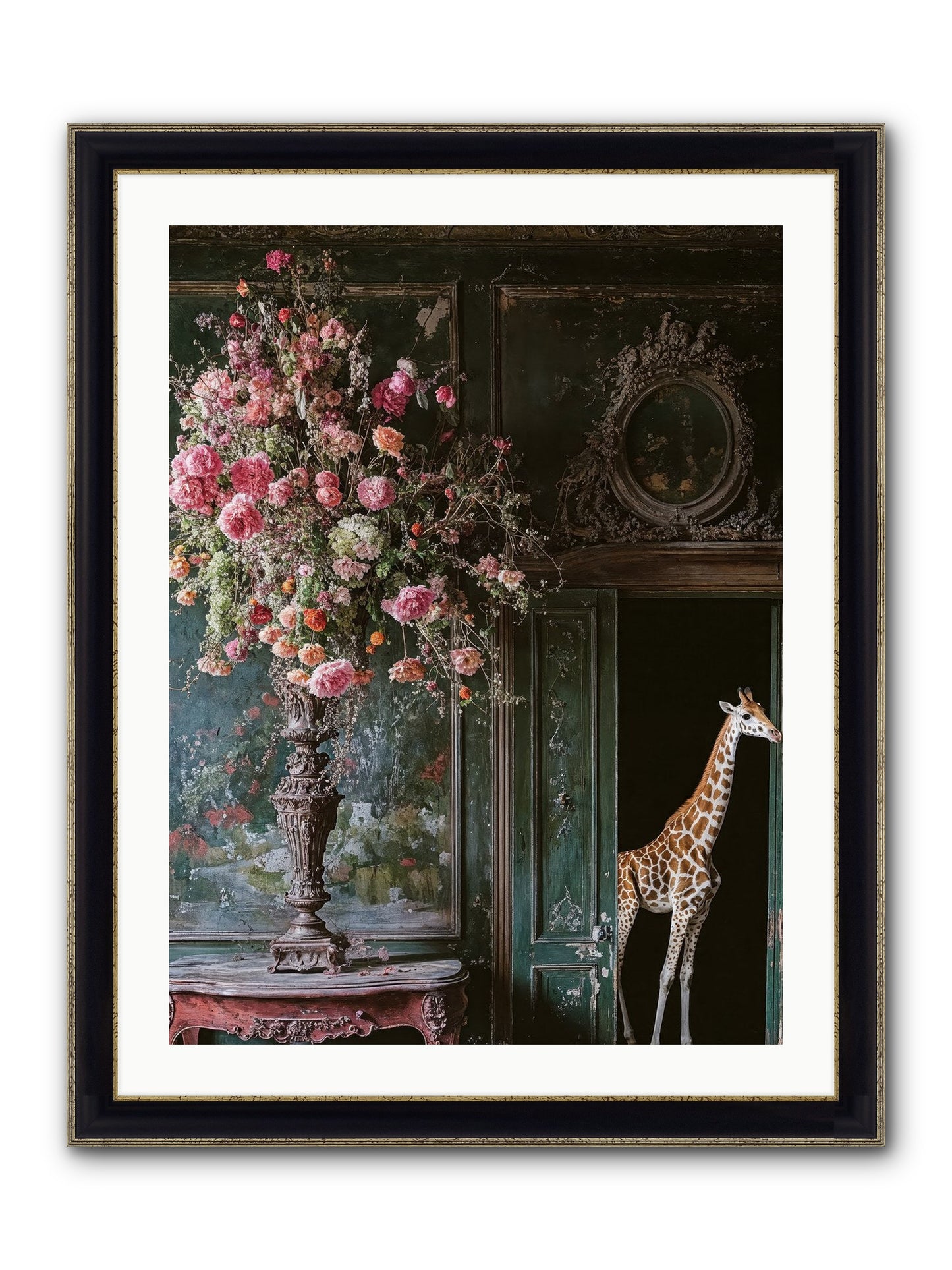 Whispered Entrance Framed Print - Black & Gold 24x32