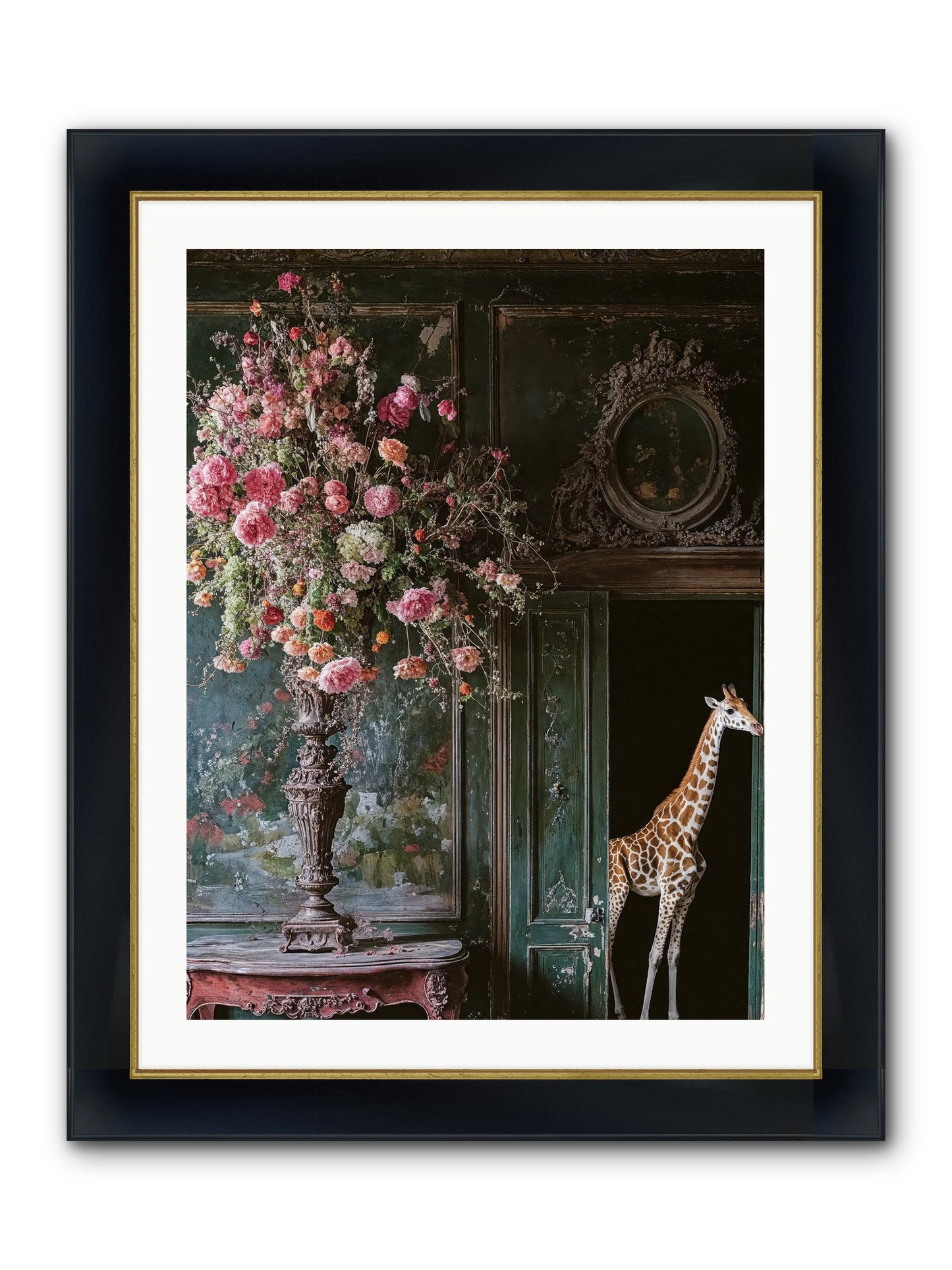 Whispered Entrance Framed Print - Wide Black w/Gold 24x32