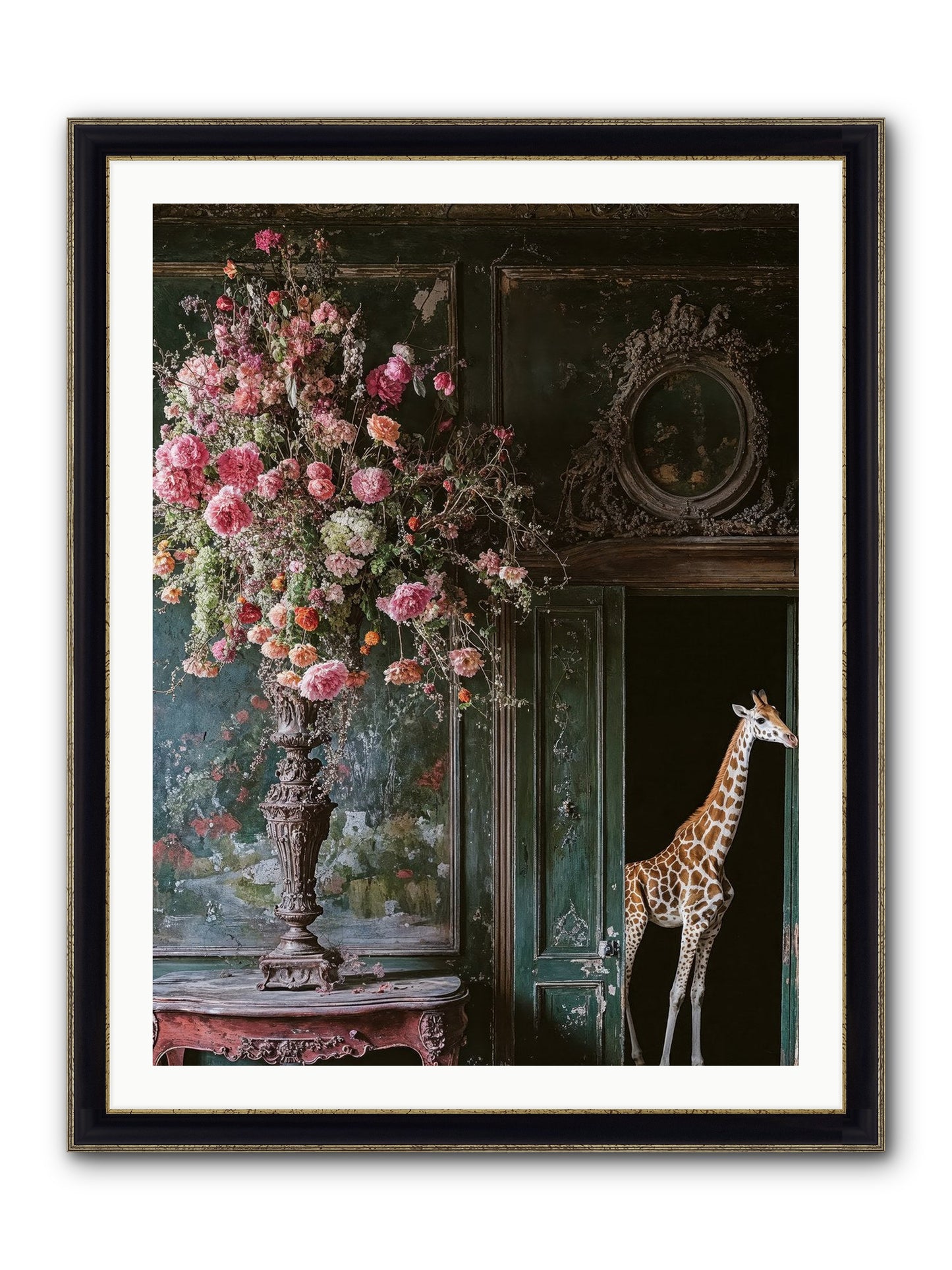 Whispered Entrance Framed Print - Black & Gold 30x40