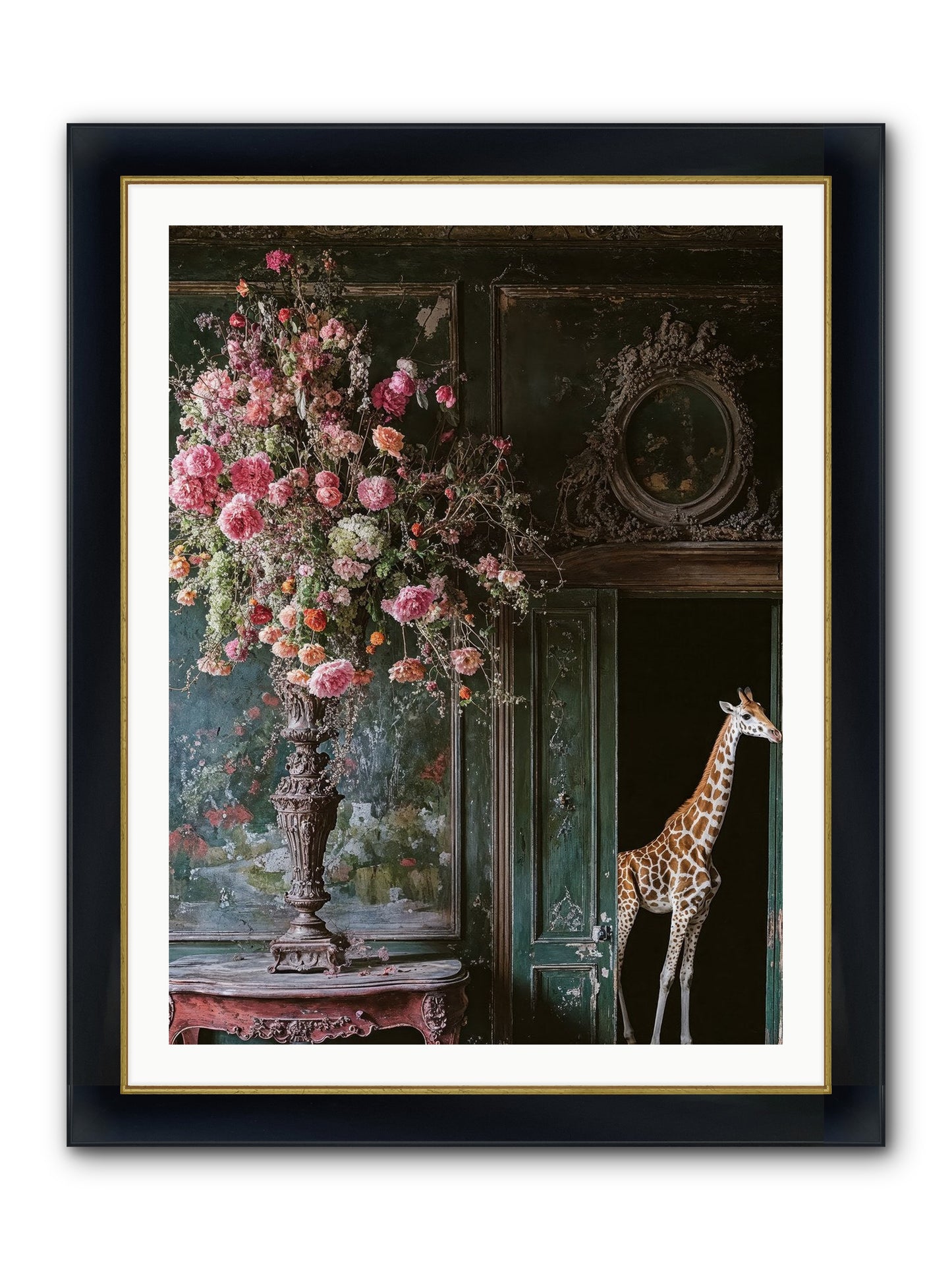 Whispered Entrance Framed Print - Wide Black w/Gold 30x40