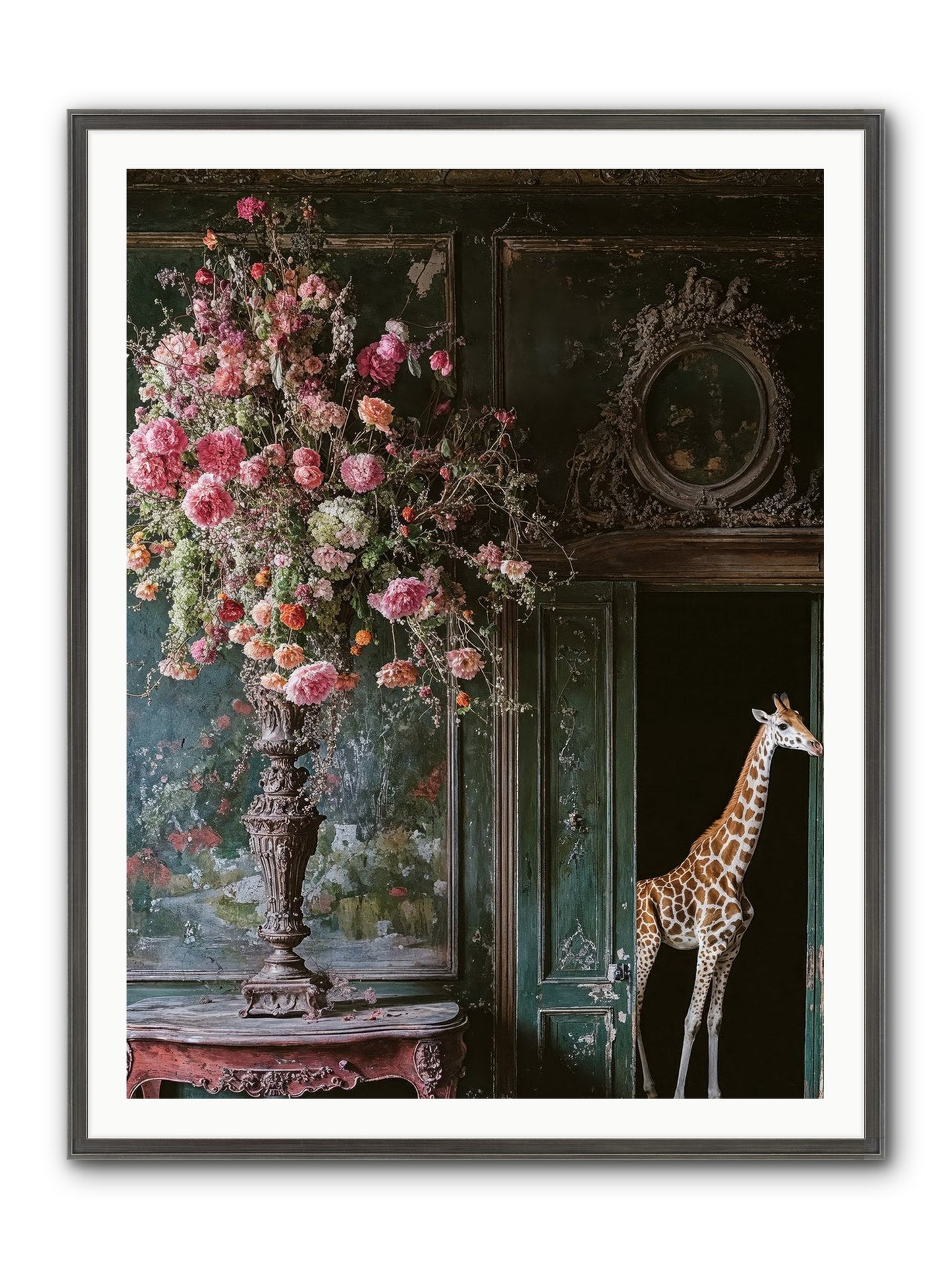 Whispered Entrance Framed Print - Slimwoods Black/Silver 36x48