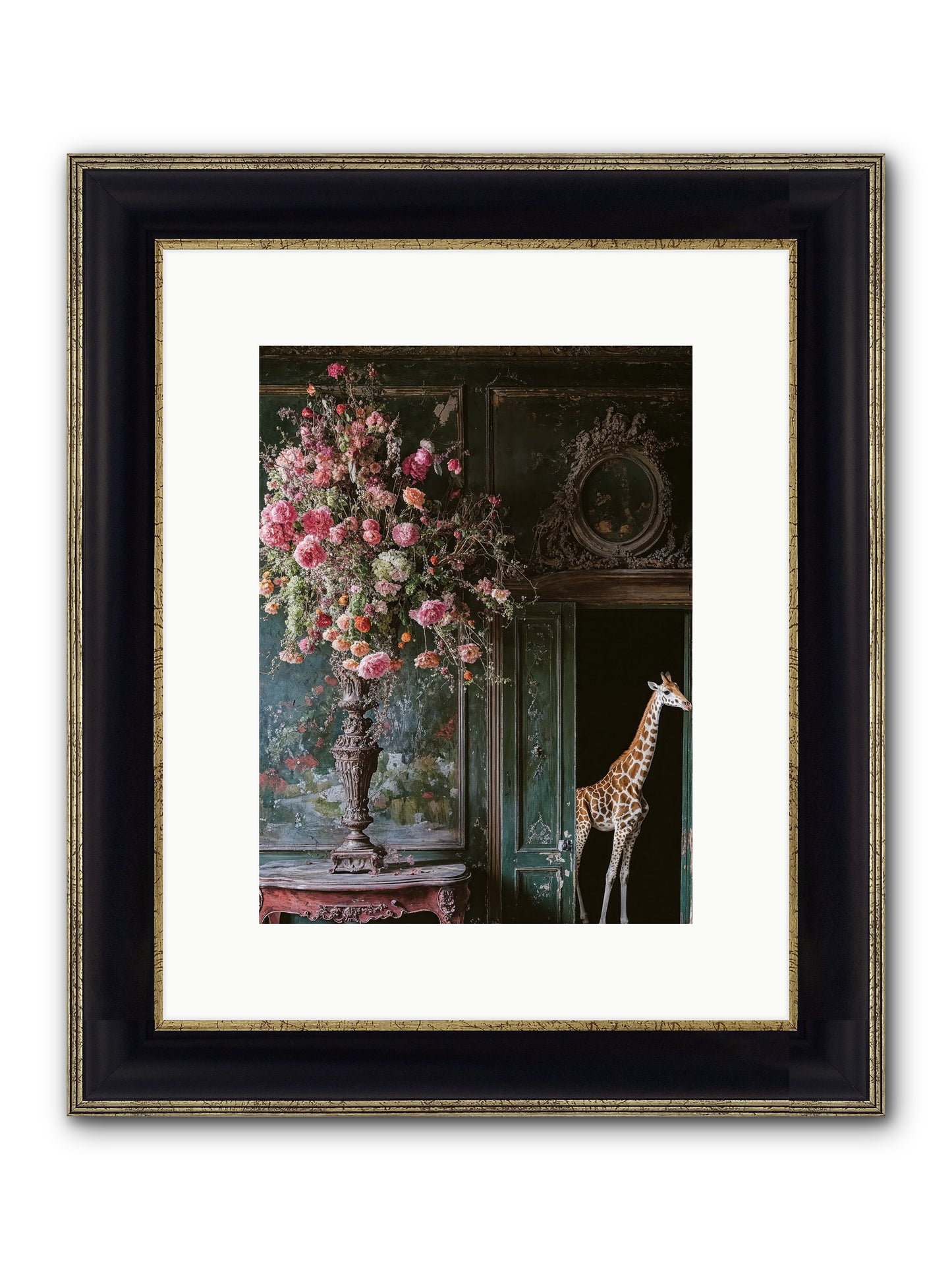 Whispered Entrance Framed Print - Black & Gold 9x12