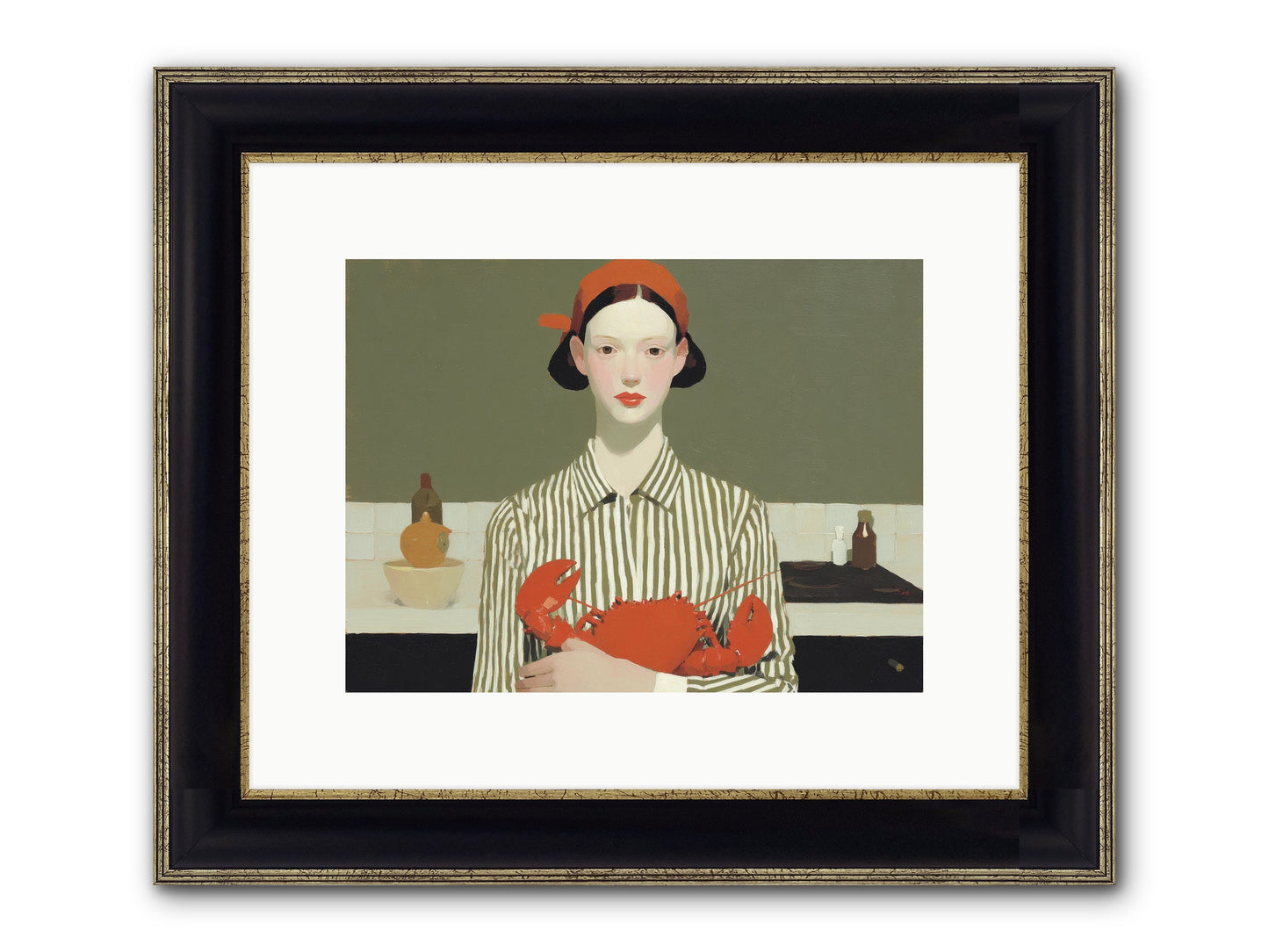 Whispered Lines Framed Print - Black & Gold 12x9