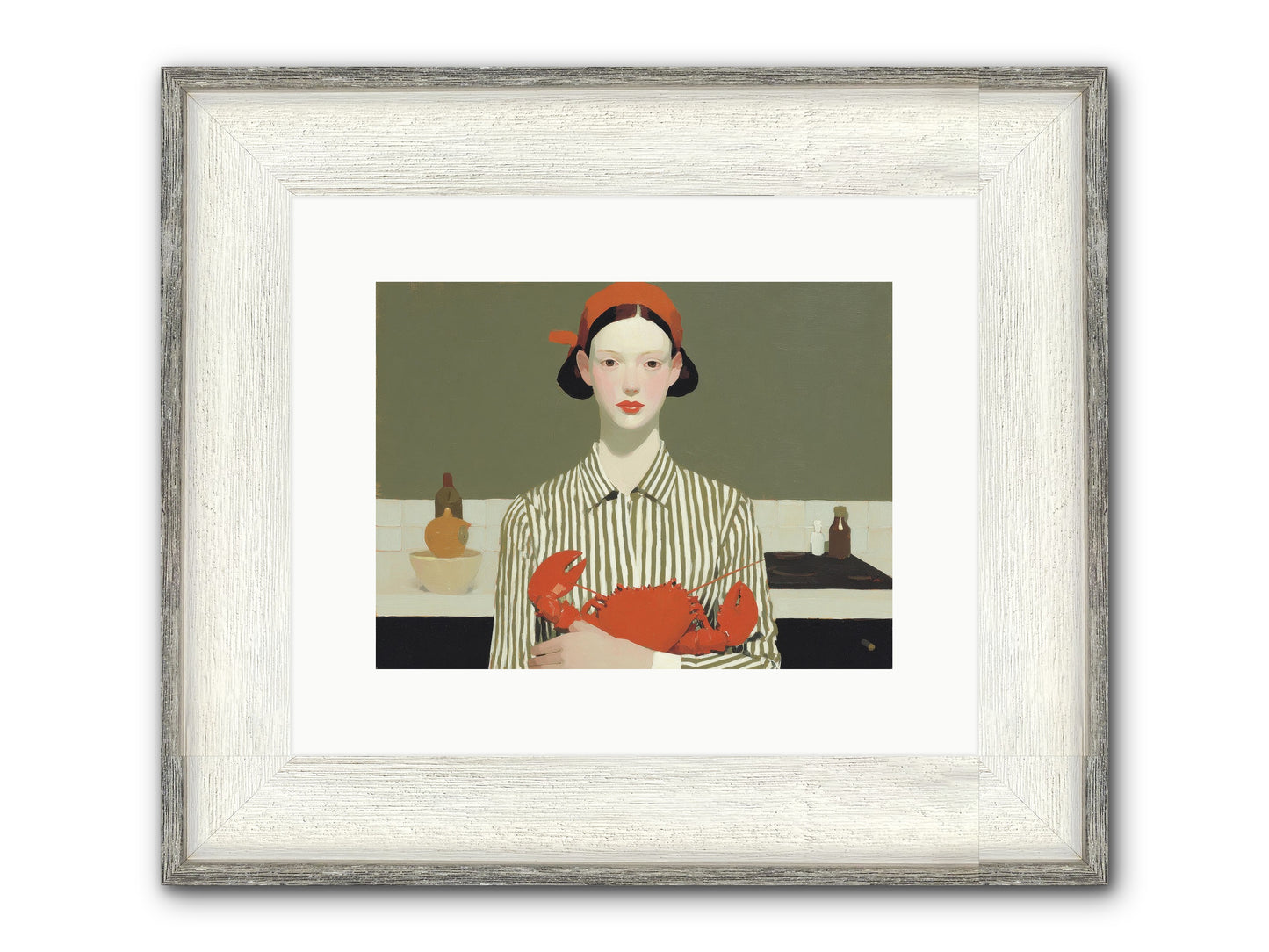 Whispered Lines Framed Print - Driftwood White 12x9