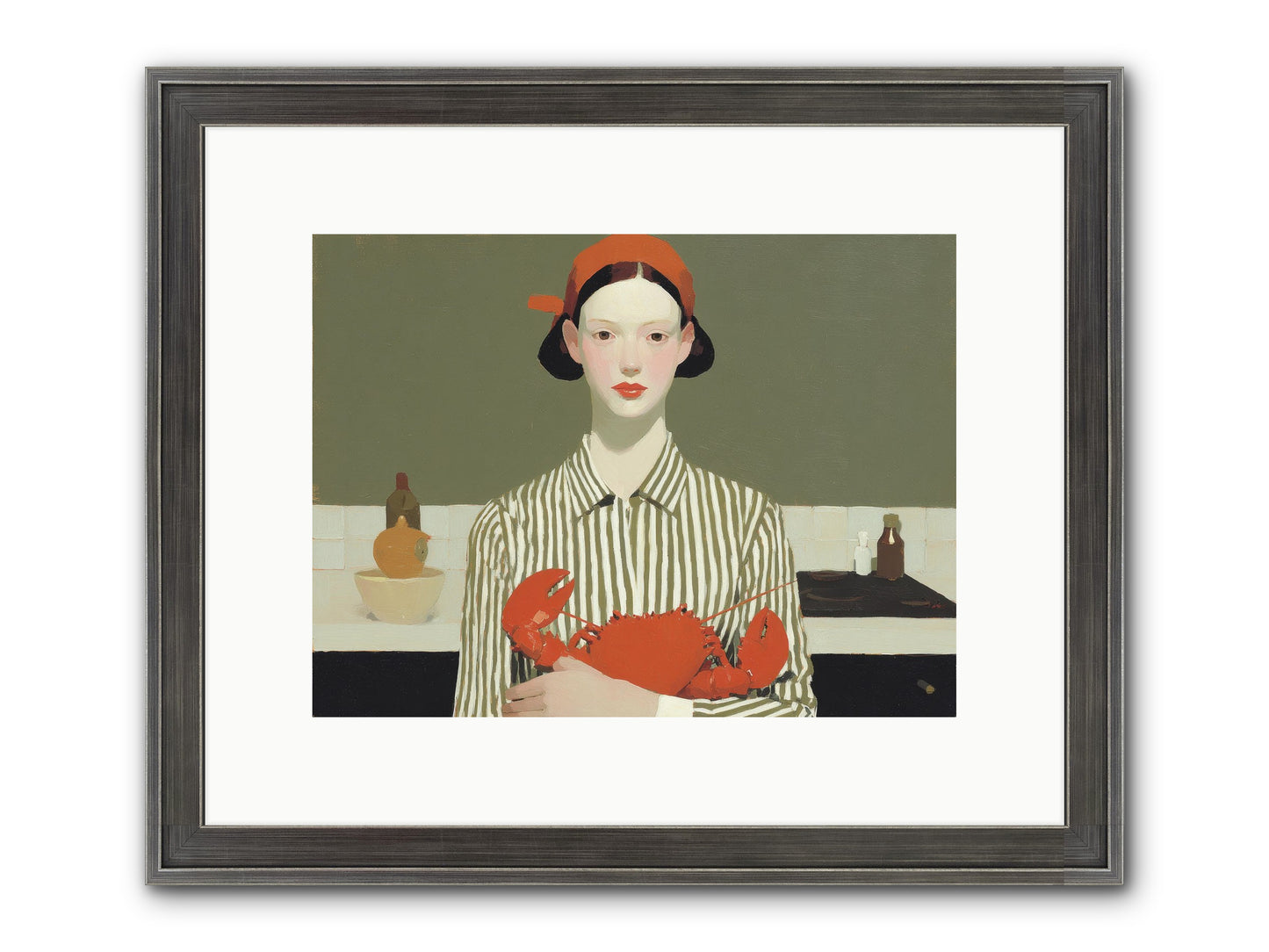 Whispered Lines Framed Print - Slimwoods Black/Silver 12x9