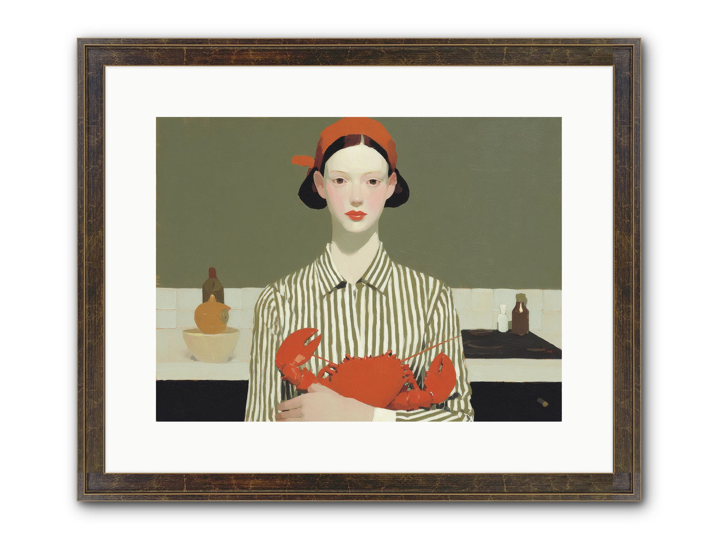 Whispered Lines Framed Print - Slimwoods Black/Gold 16x12