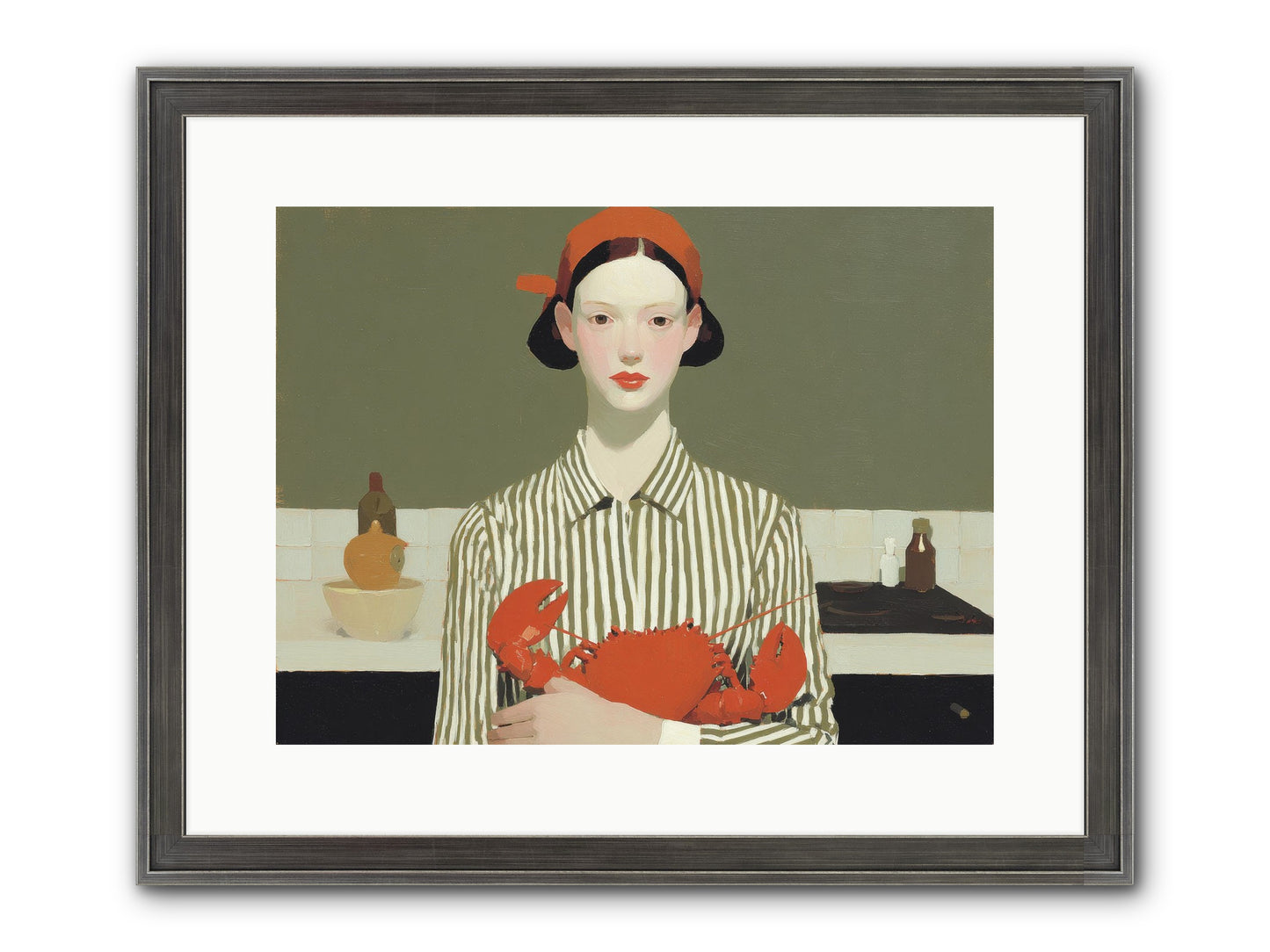 Whispered Lines Framed Print - Slimwoods Black/Silver 16x12