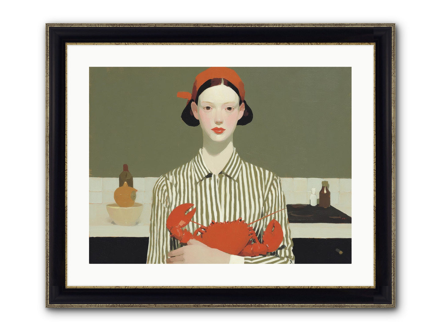 Whispered Lines Framed Print - Black & Gold 24x18