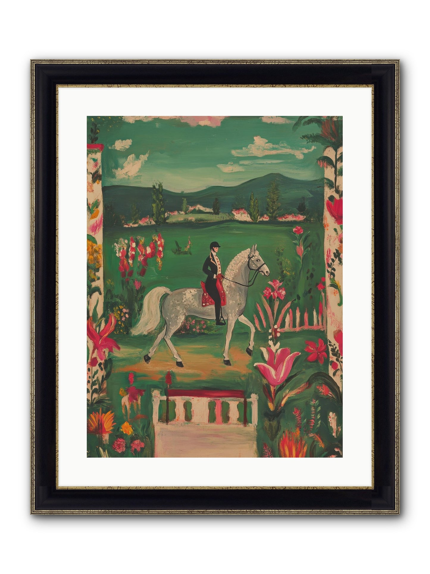 Whispering Field Notes Framed Print - Black & Gold 18x24