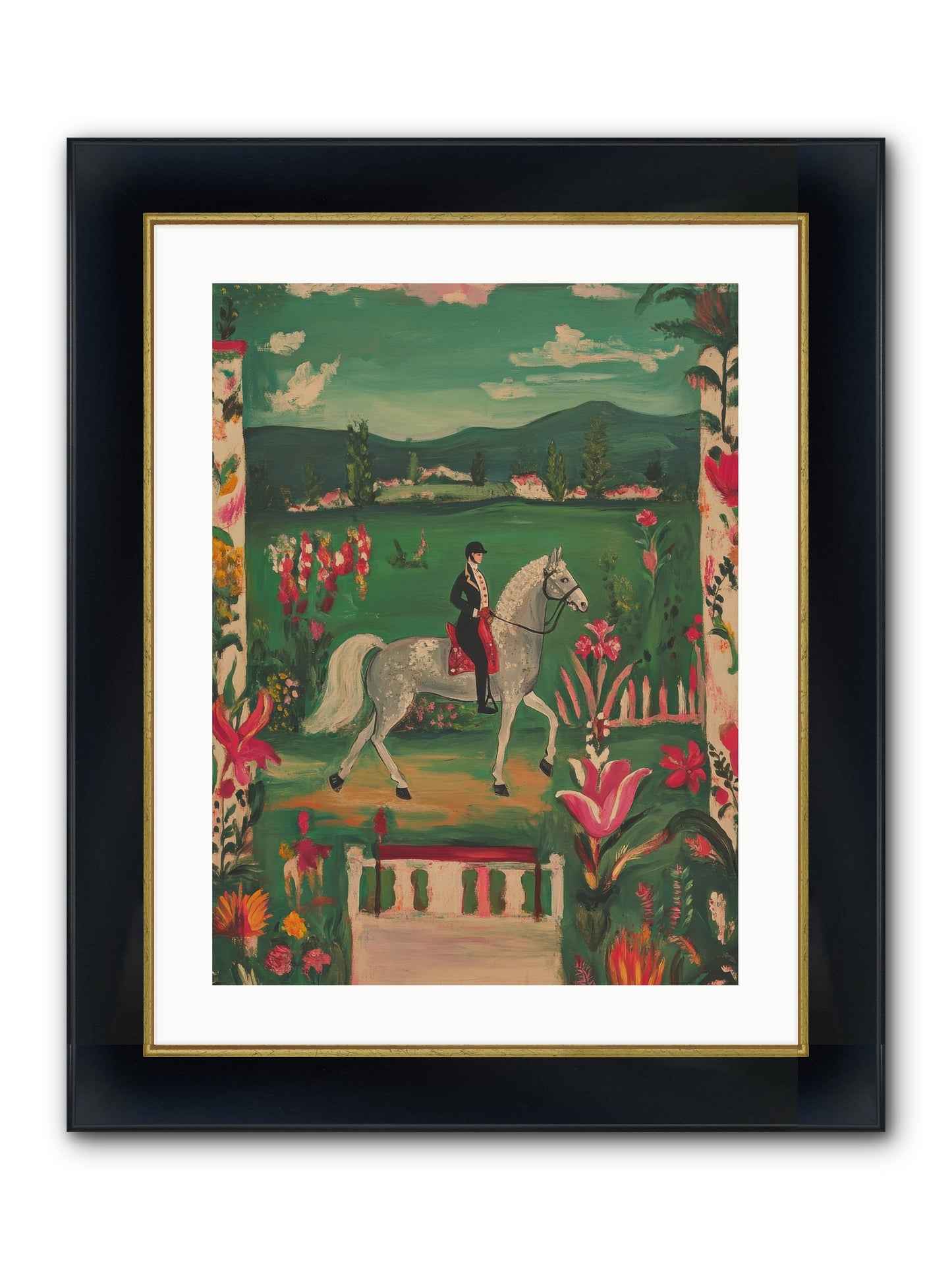 Whispering Field Notes Framed Print - Wide Black w/Gold 18x24