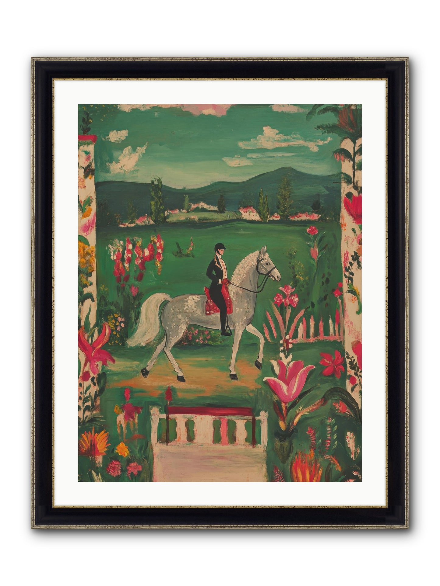 Whispering Field Notes Framed Print - Black & Gold 24x32