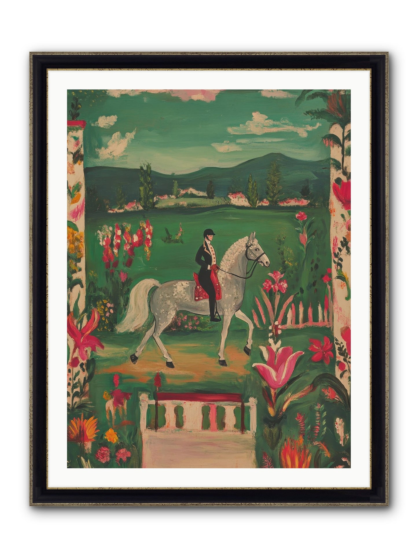Whispering Field Notes Framed Print - Black & Gold 30x40