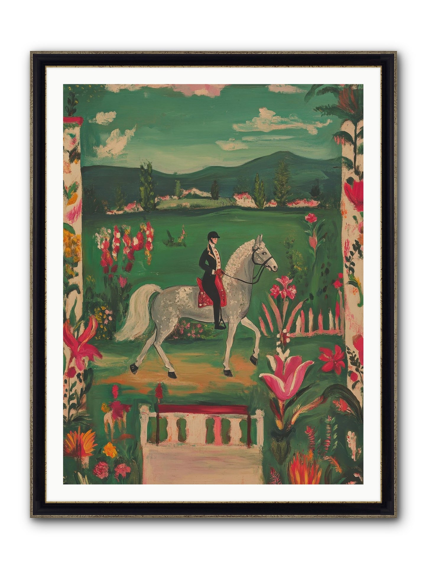 Whispering Field Notes Framed Print - Black & Gold 36x48