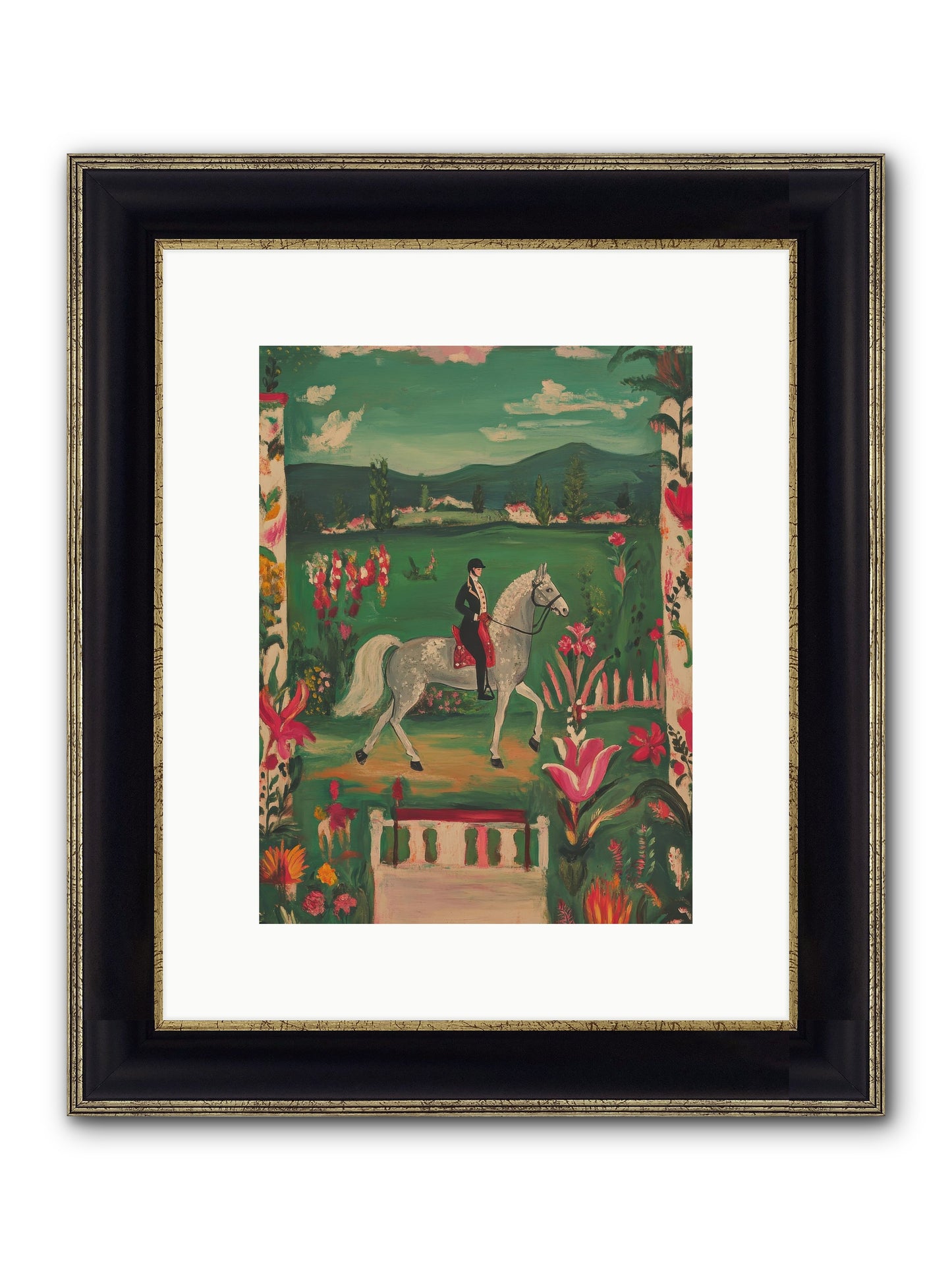 Whispering Field Notes Framed Print - Black & Gold 9x12