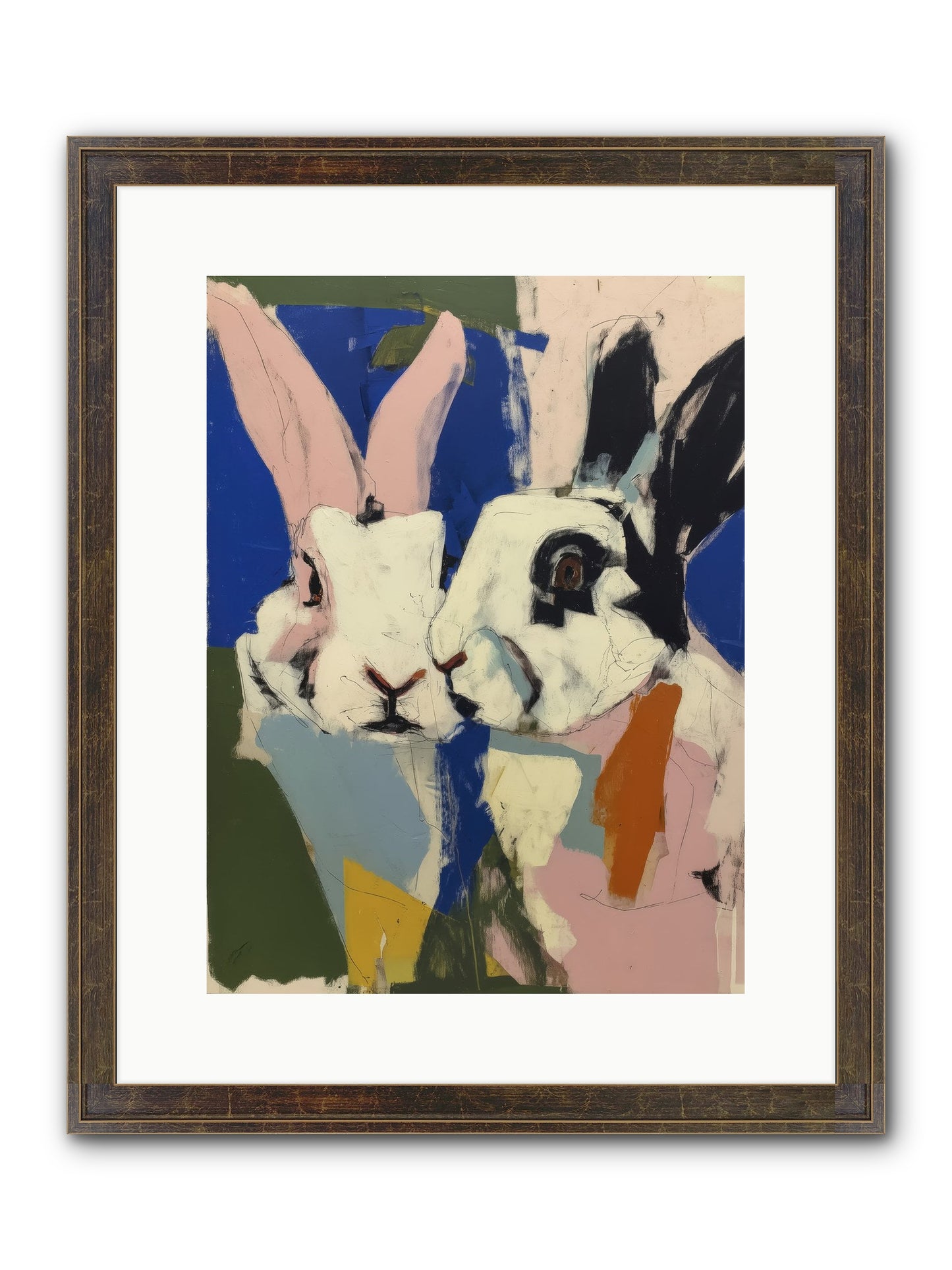 Whispering Nuzzle Framed Print - Slimwoods Black/Gold 12x16