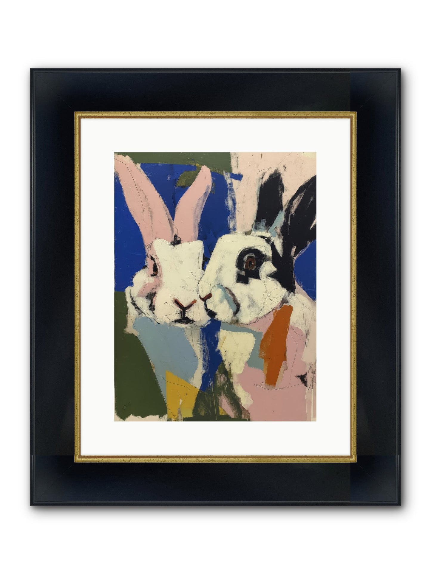Whispering Nuzzle Framed Print - Wide Black w/Gold 12x16