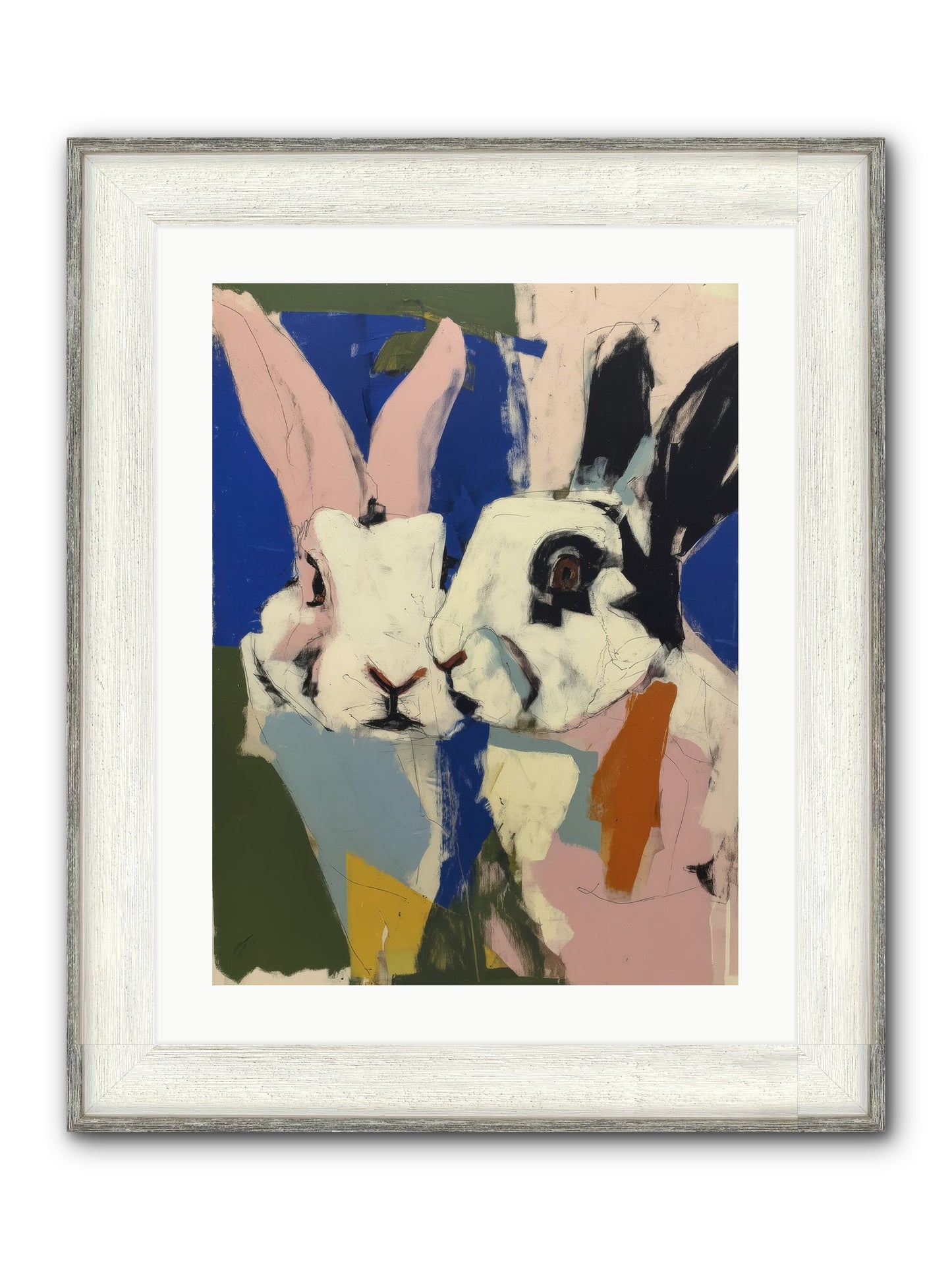 Whispering Nuzzle Framed Print - Driftwood White 18x24