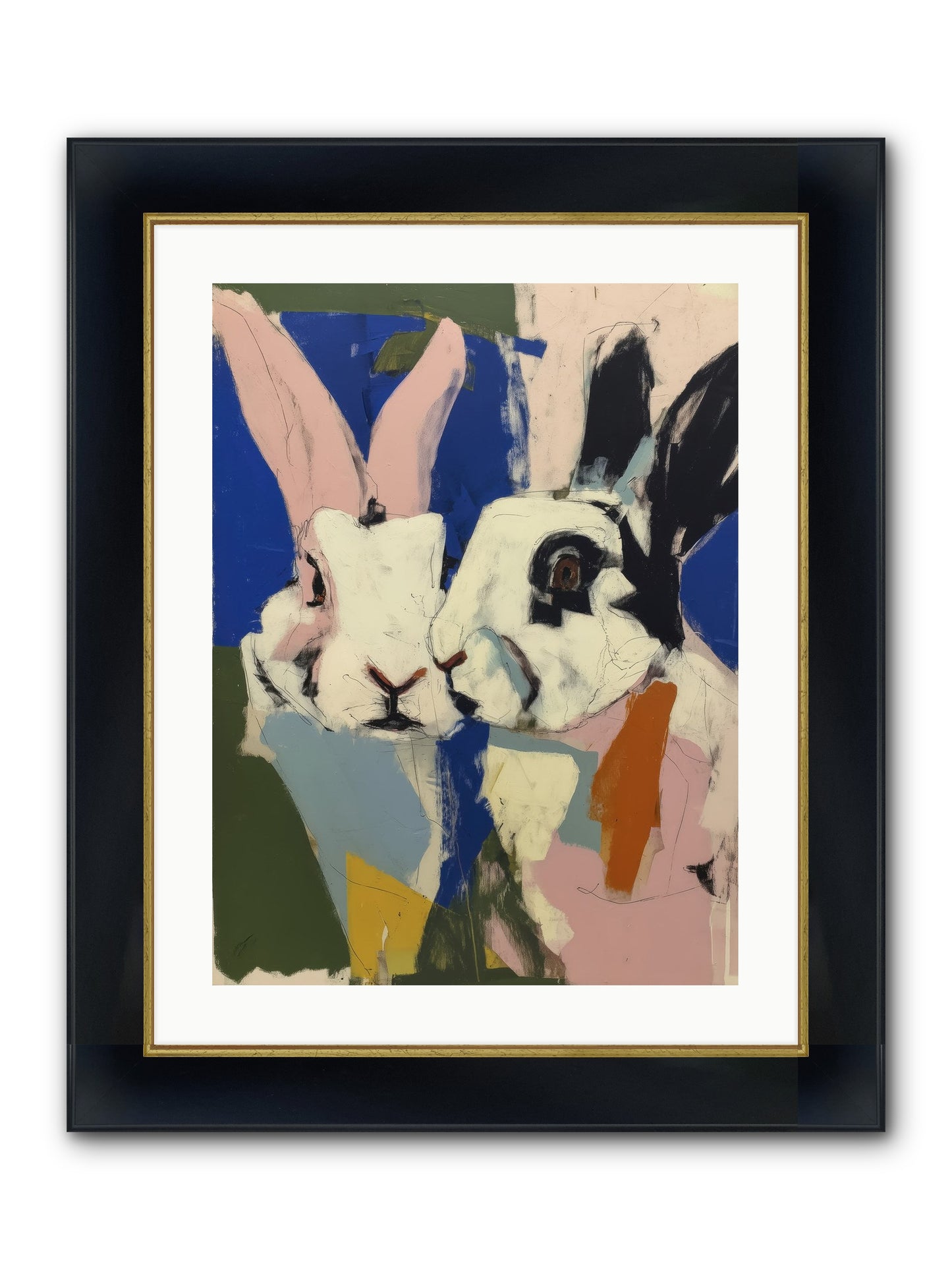 Whispering Nuzzle Framed Print - Wide Black w/Gold 18x24