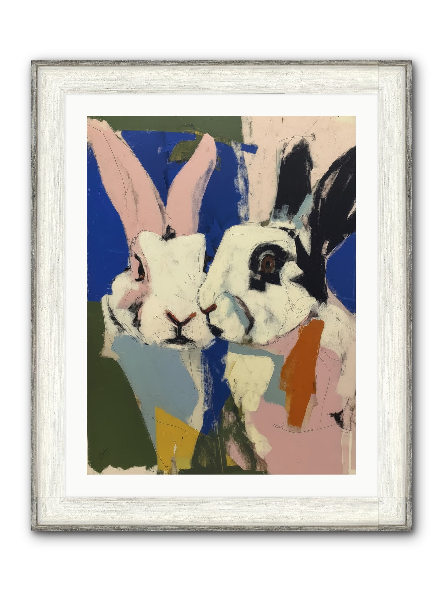 Whispering Nuzzle Framed Print - Driftwood White 24x32