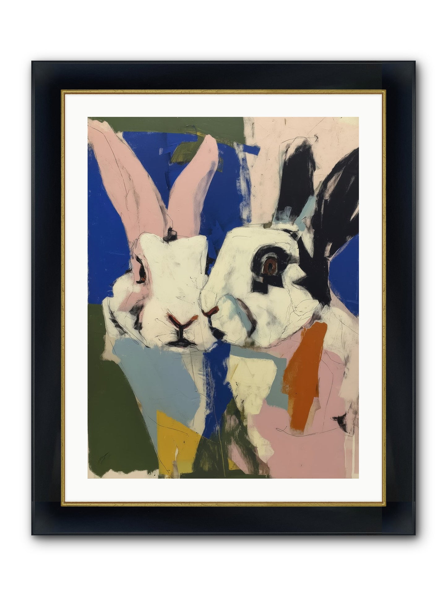 Whispering Nuzzle Framed Print - Wide Black w/Gold 24x32