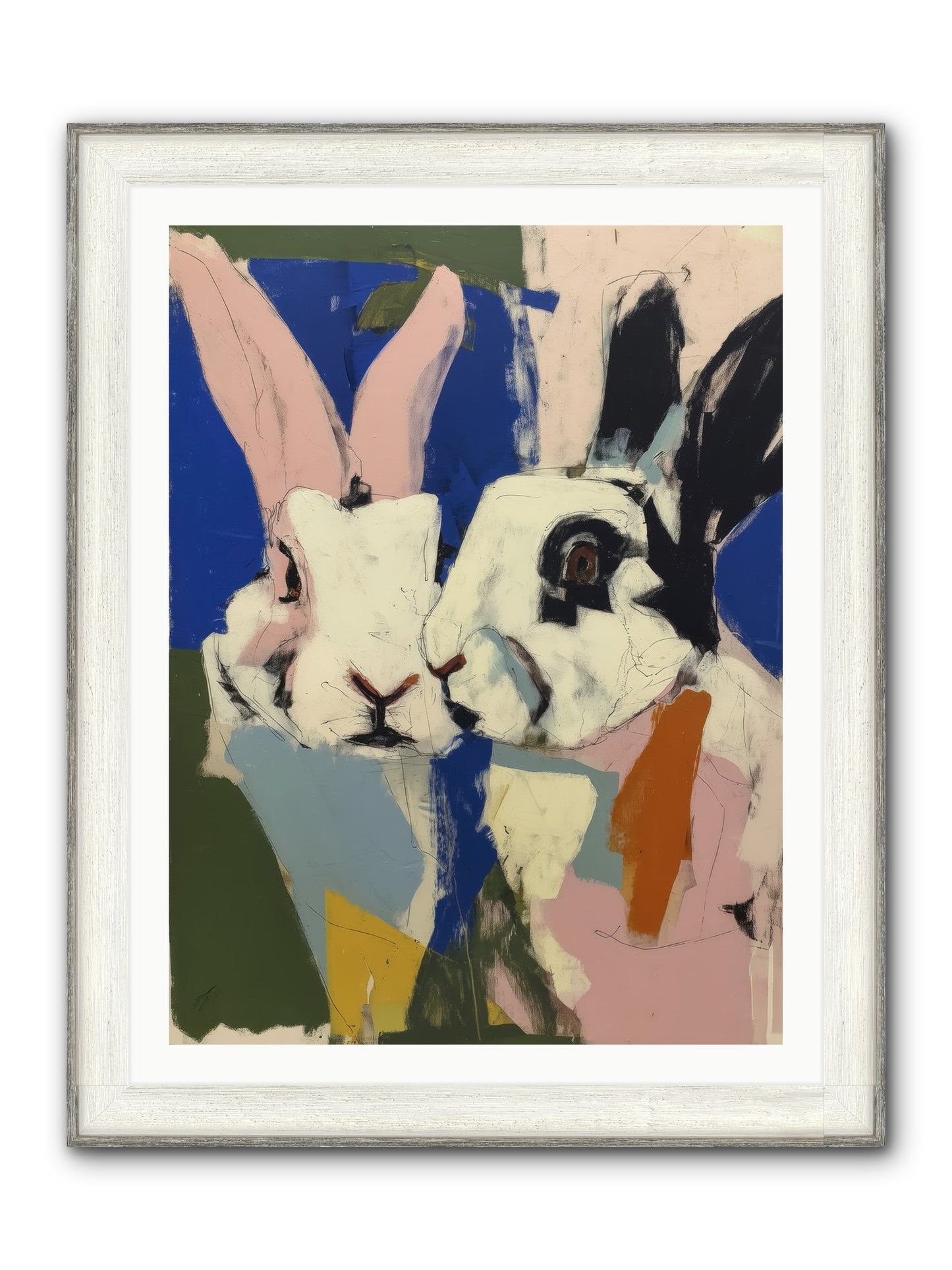 Whispering Nuzzle Framed Print - Driftwood White 30x40