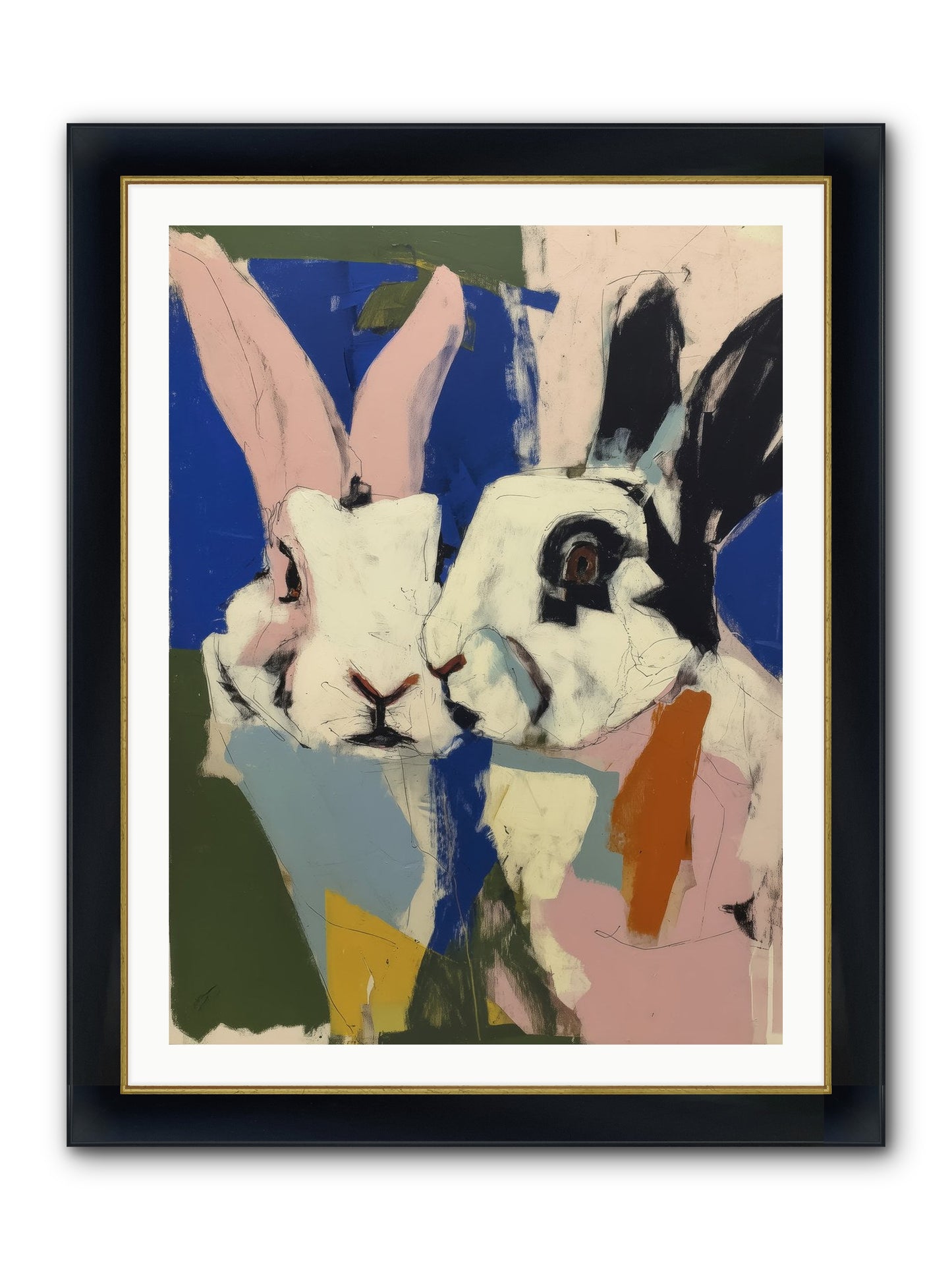 Whispering Nuzzle Framed Print - Wide Black w/Gold 30x40