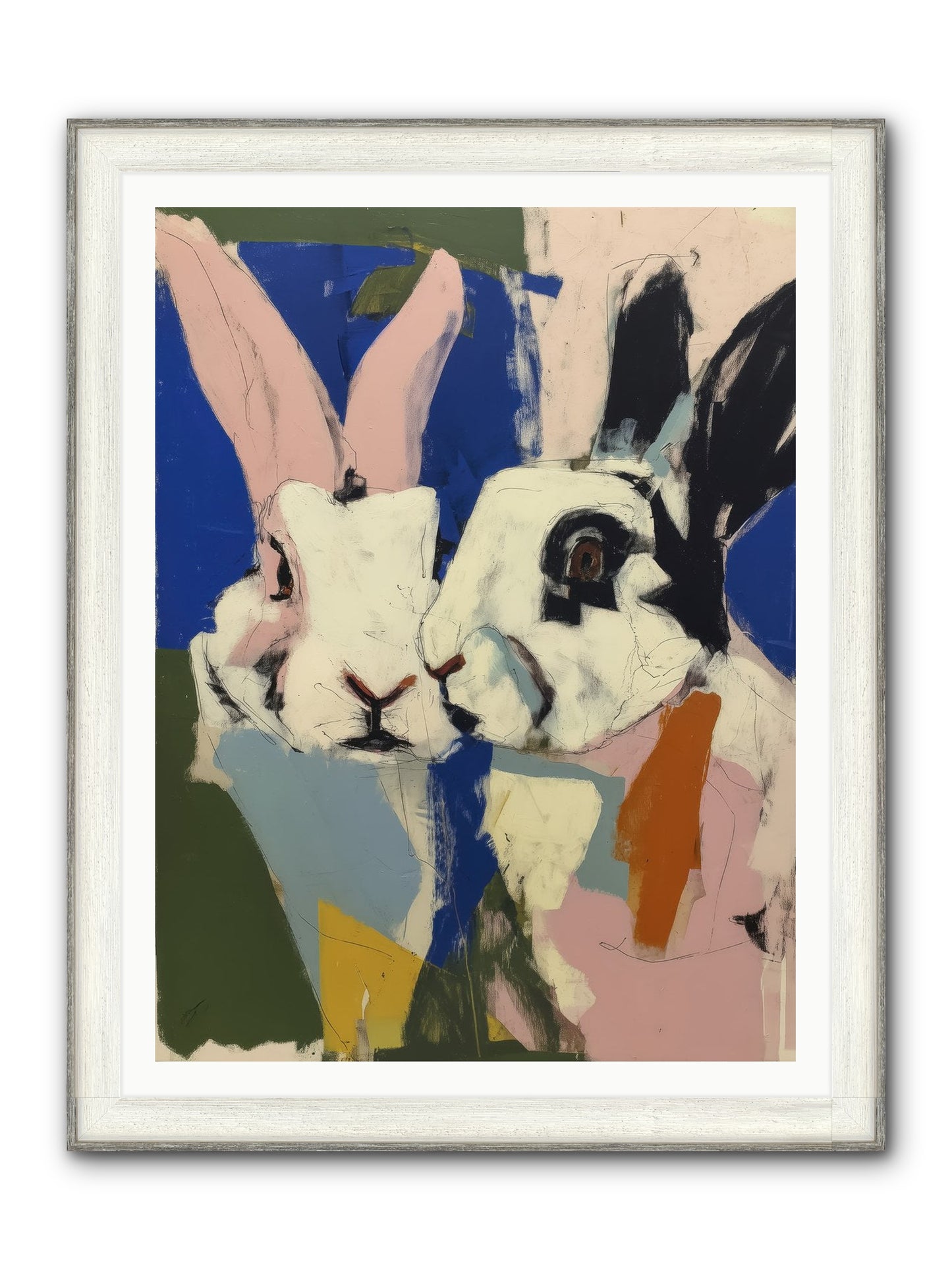 Whispering Nuzzle Framed Print - Driftwood White 36x48