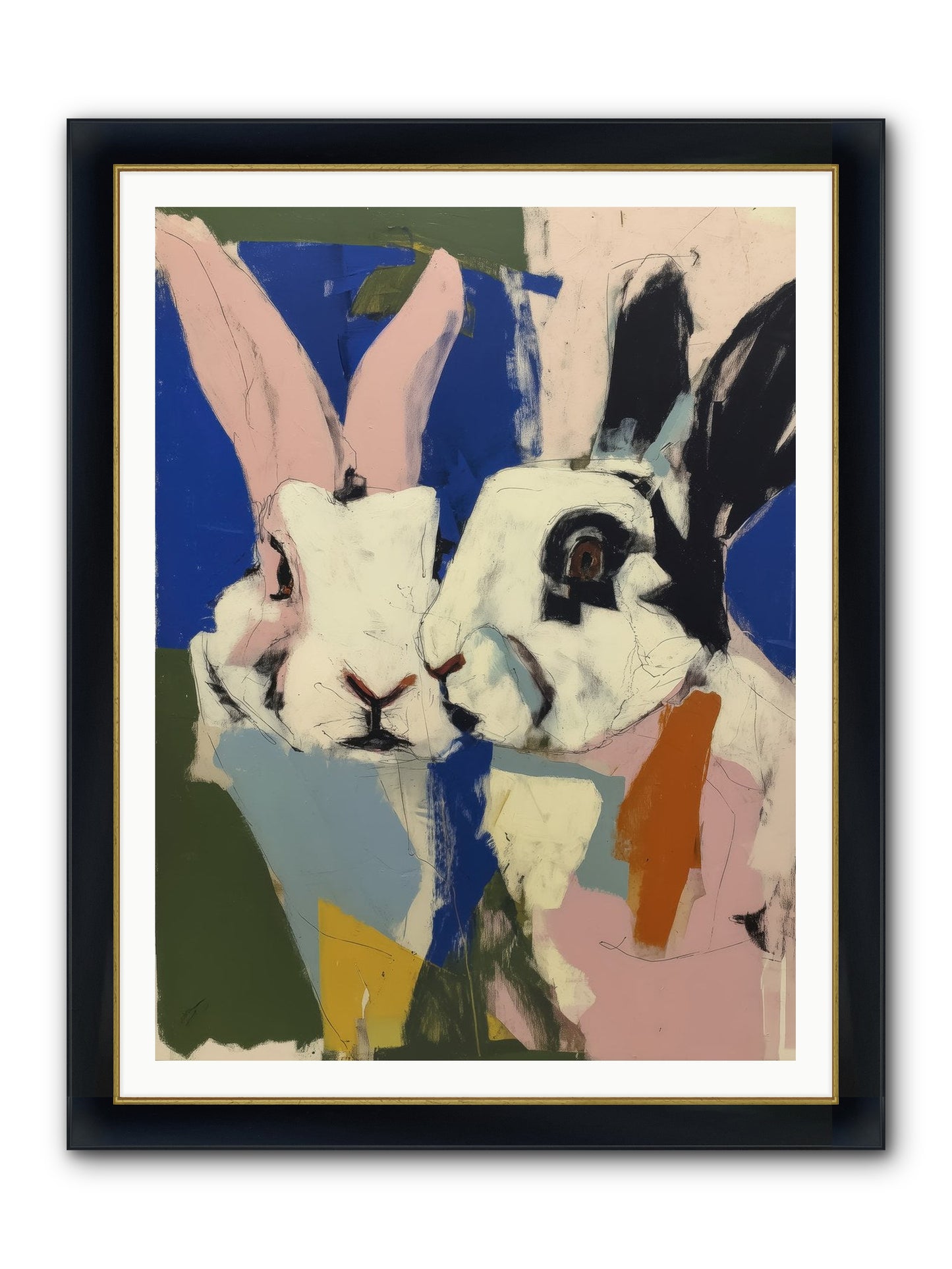 Whispering Nuzzle Framed Print - Wide Black w/Gold 36x48