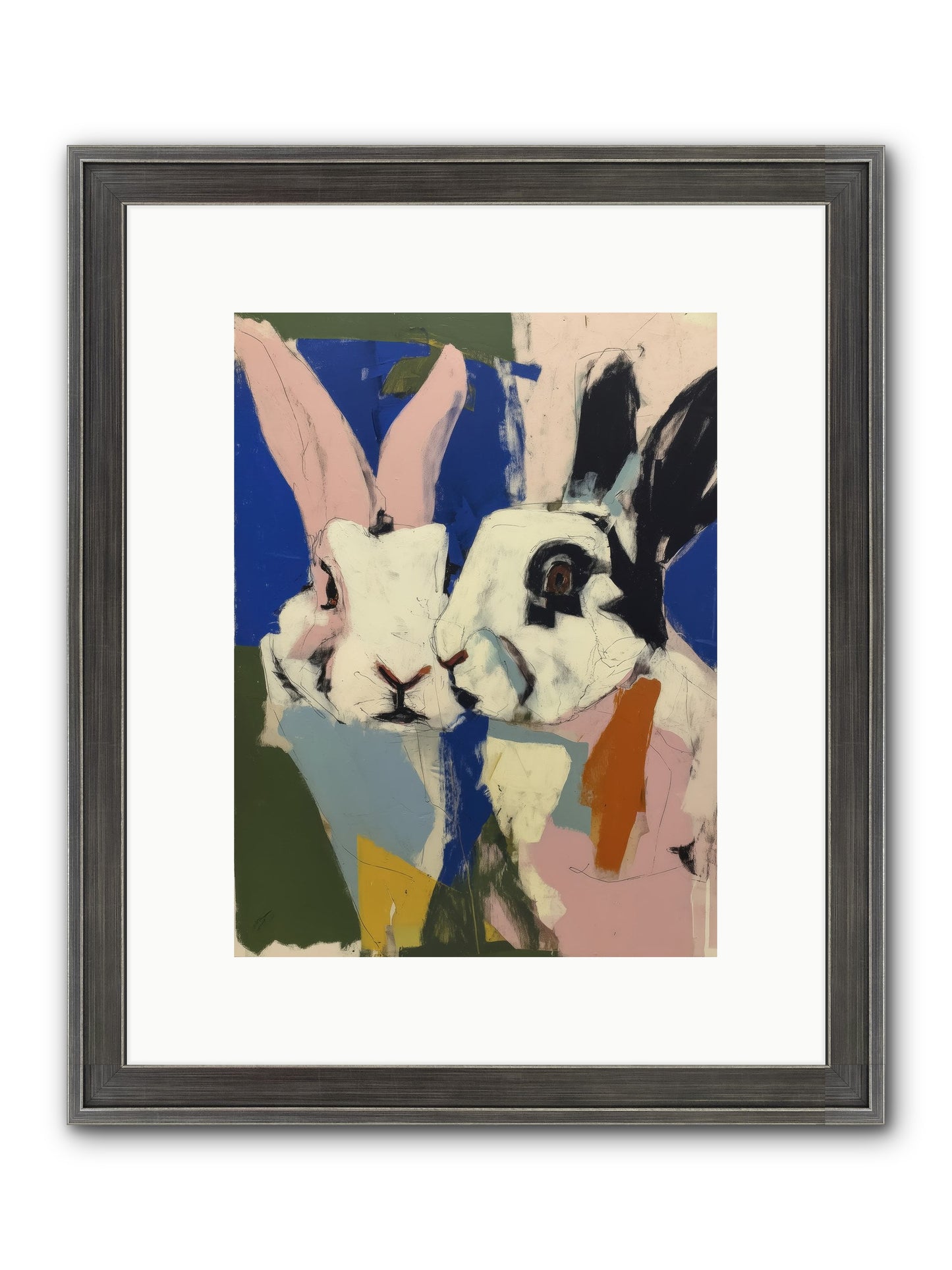 Whispering Nuzzle Framed Print - Slimwoods Black/Silver 9x12