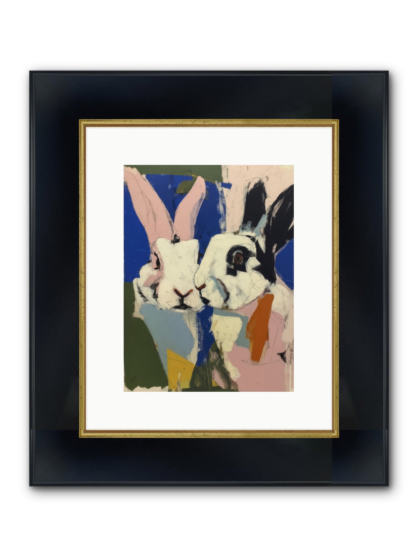 Whispering Nuzzle Framed Print - Wide Black w/Gold 9x12