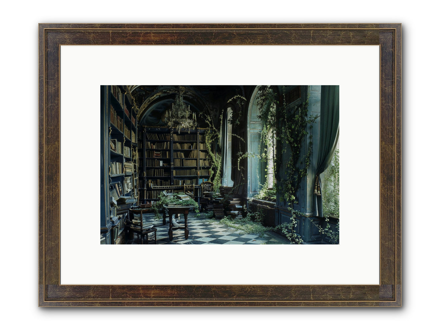Whispering Pines Framed Print - Slimwoods Black/Gold 12x8