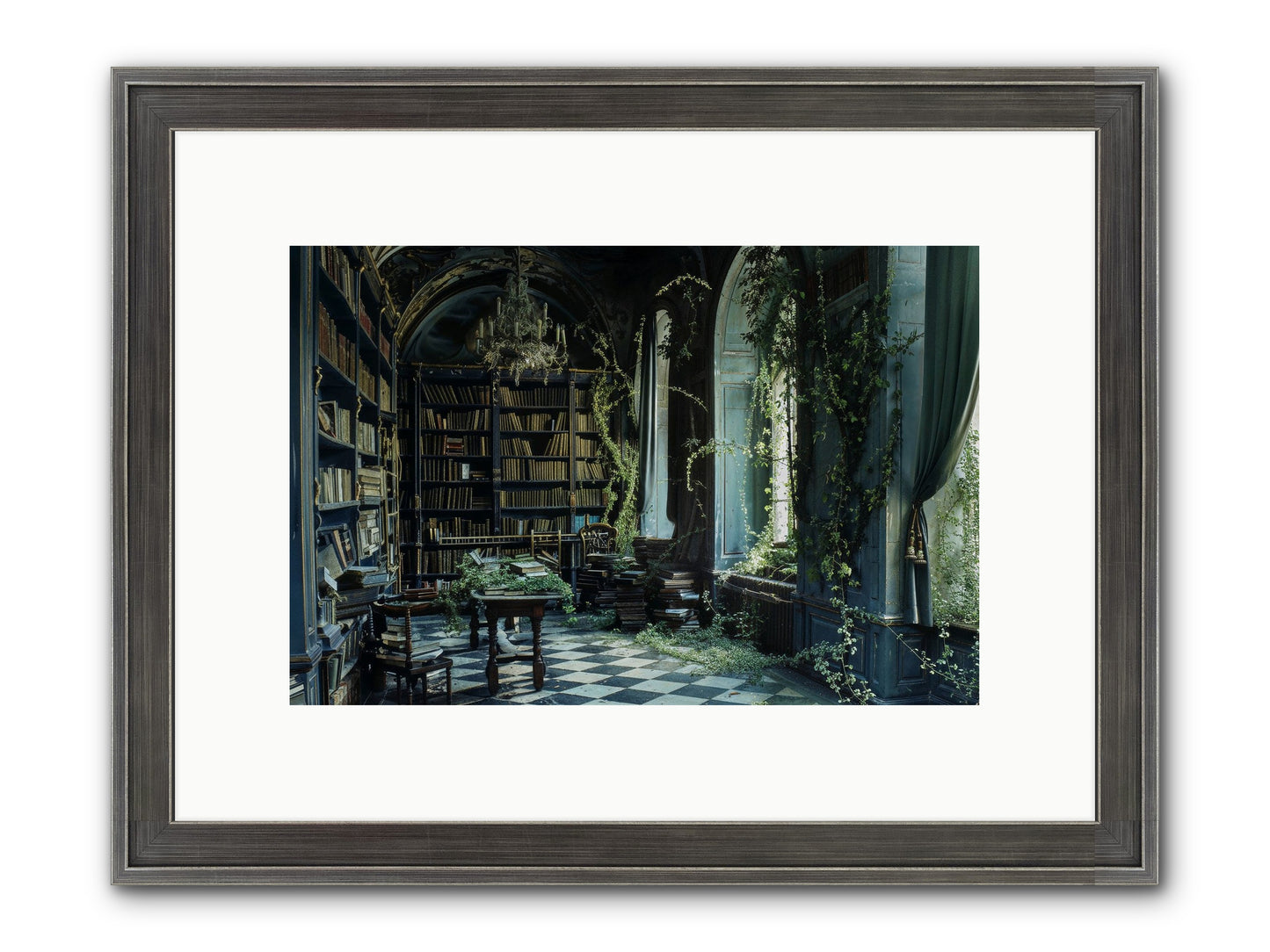 Whispering Pines Framed Print - Slimwoods Black/Silver 12x8