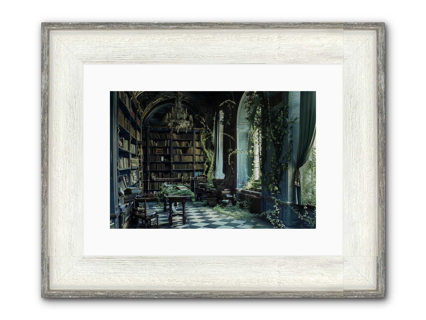 Whispering Pines Framed Print - Driftwood White 15x10