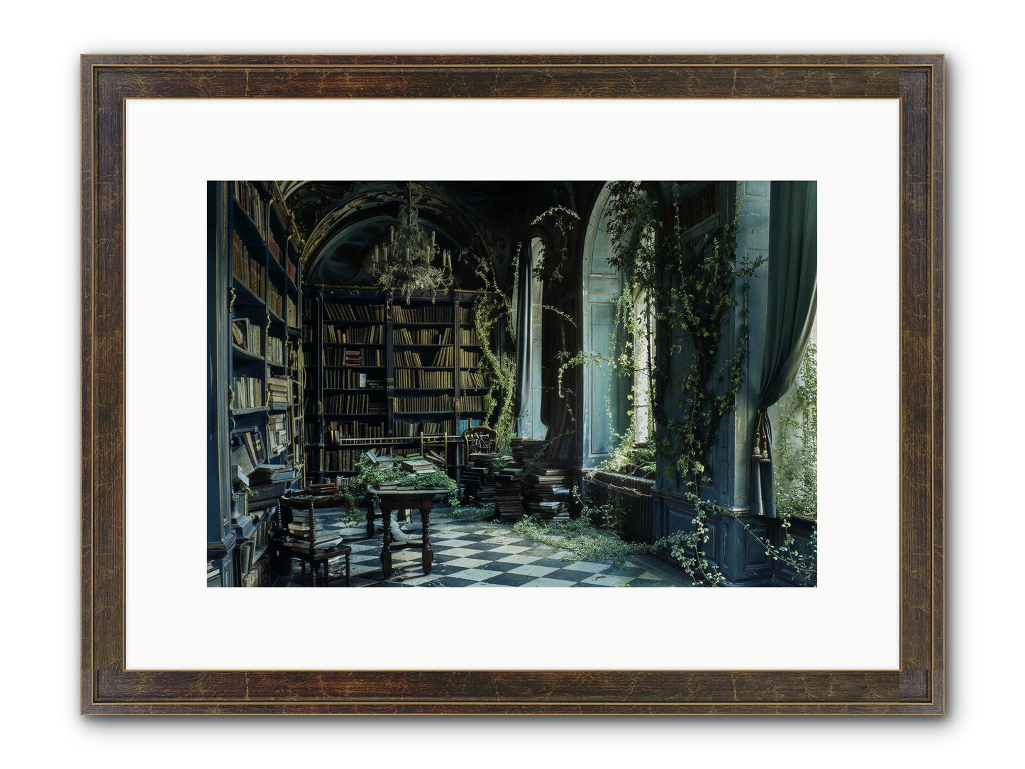 Whispering Pines Framed Print - Slimwoods Black/Gold 15x10
