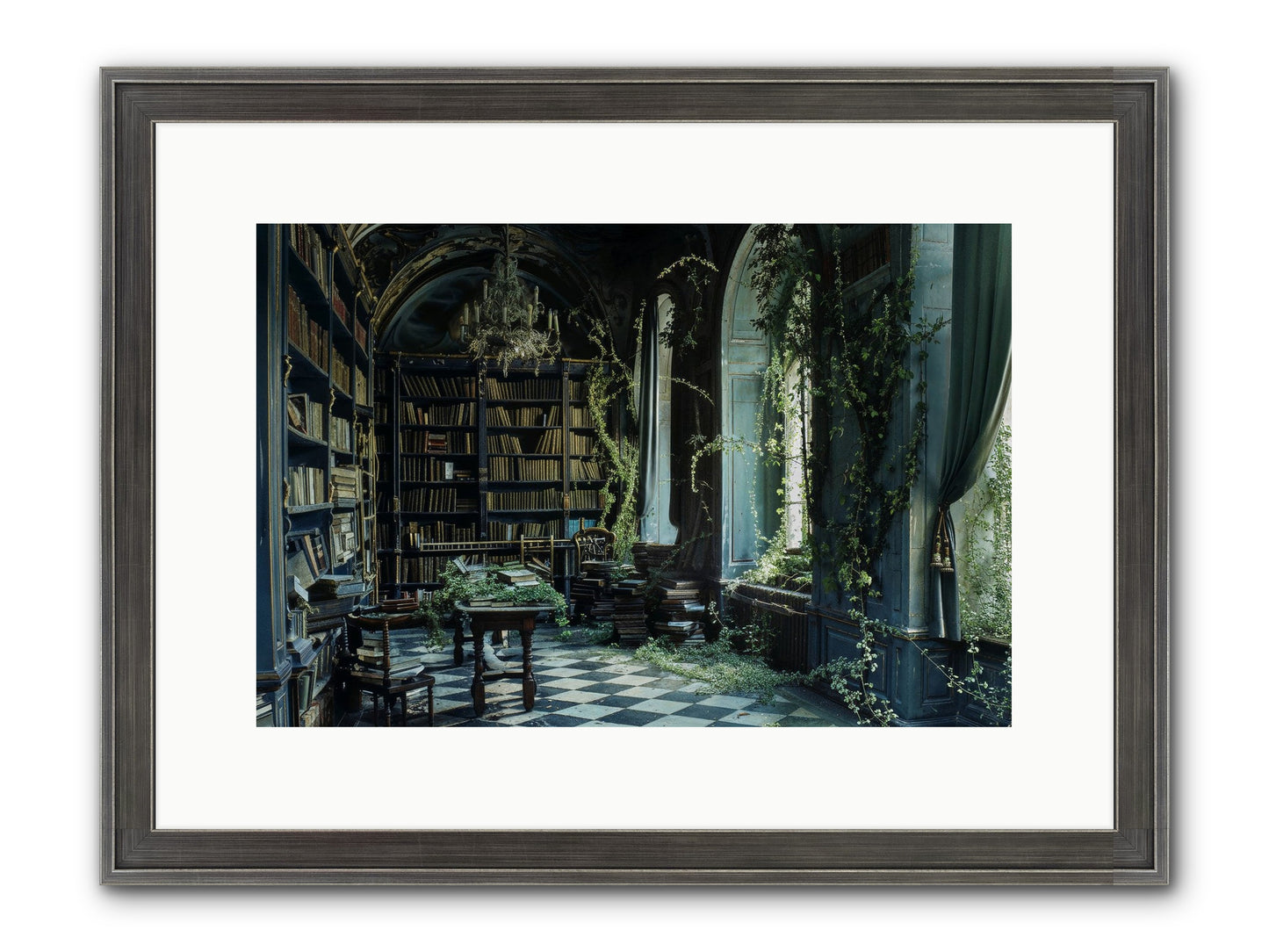 Whispering Pines Framed Print - Slimwoods Black/Silver 15x10