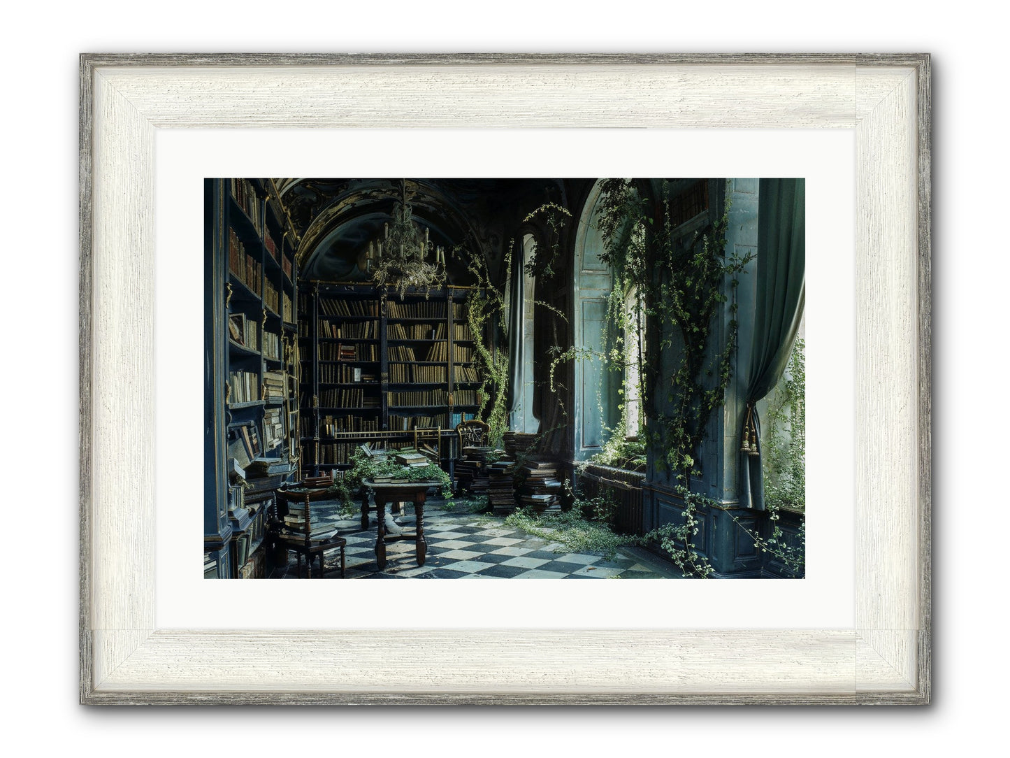 Whispering Pines Framed Print - Driftwood White 24x16