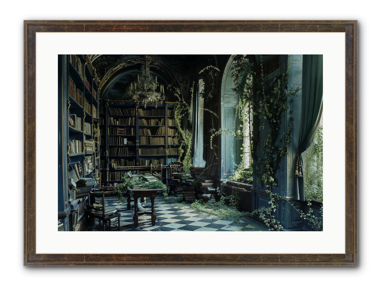 Whispering Pines Framed Print - Slimwoods Black/Gold 24x16