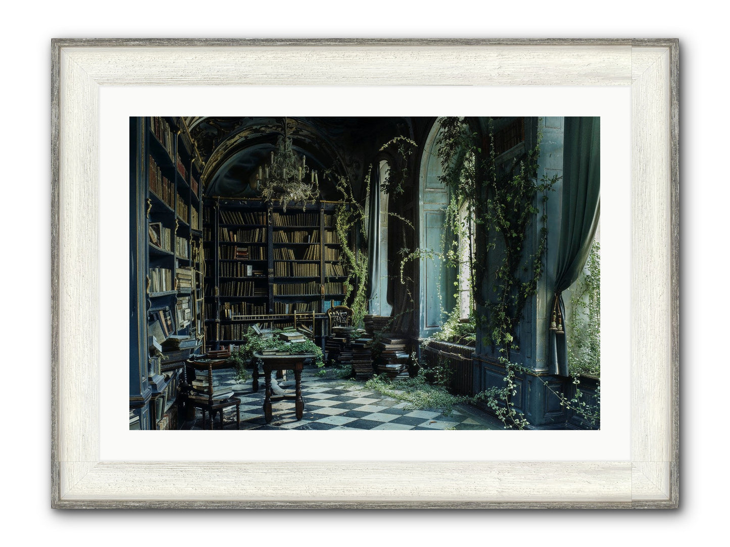 Whispering Pines Framed Print - Driftwood White 30x20