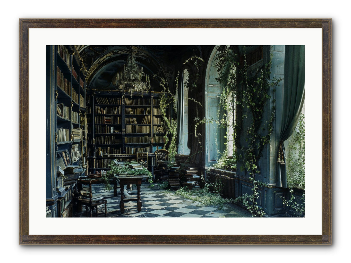 Whispering Pines Framed Print - Slimwoods Black/Gold 30x20
