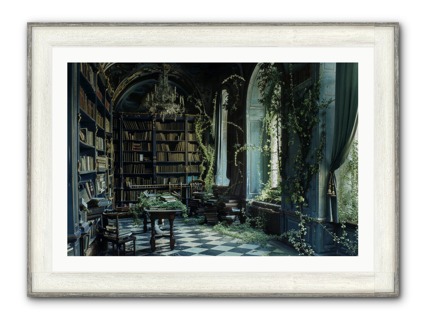 Whispering Pines Framed Print - Driftwood White 36x24