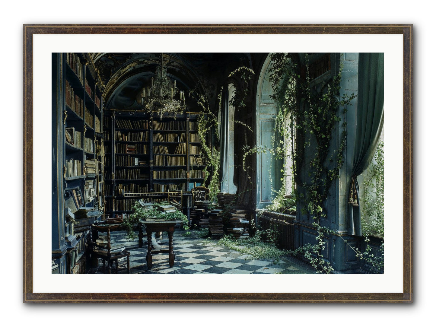 Whispering Pines Framed Print - Slimwoods Black/Gold 36x24