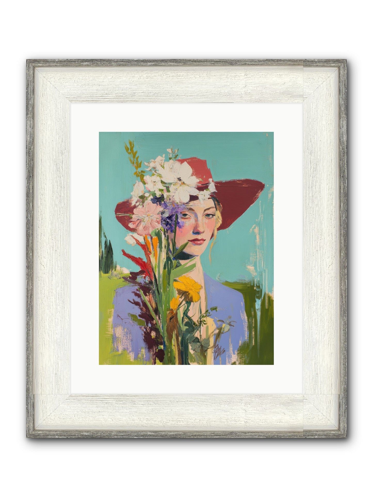 Whispering River Framed Print - Driftwood White 12x16