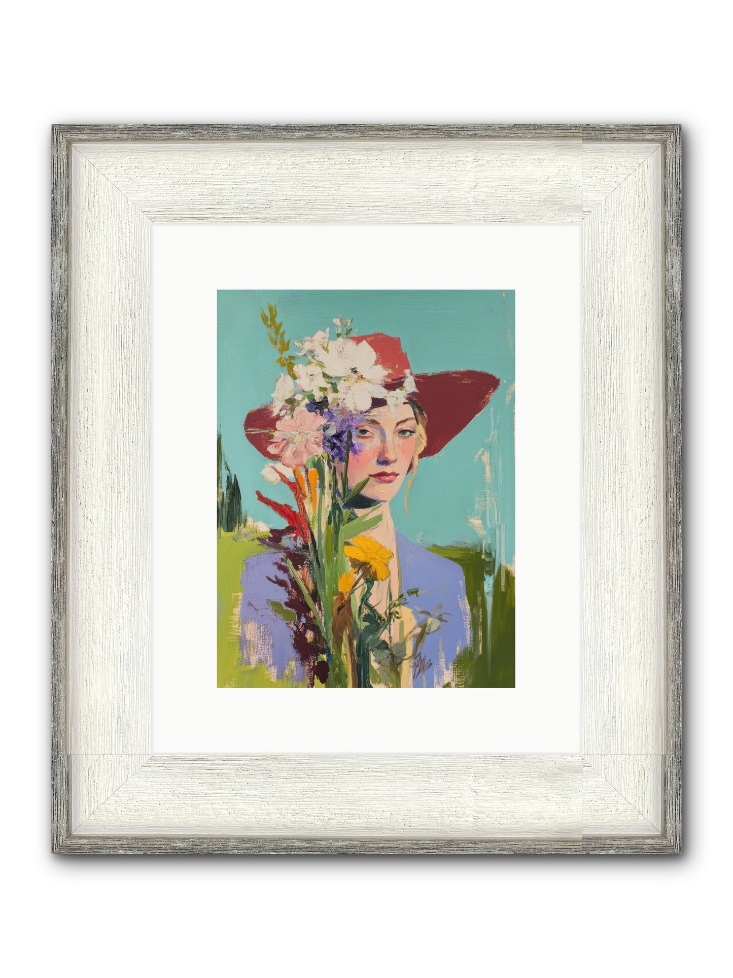 Whispering River Framed Print - Driftwood White 9x12