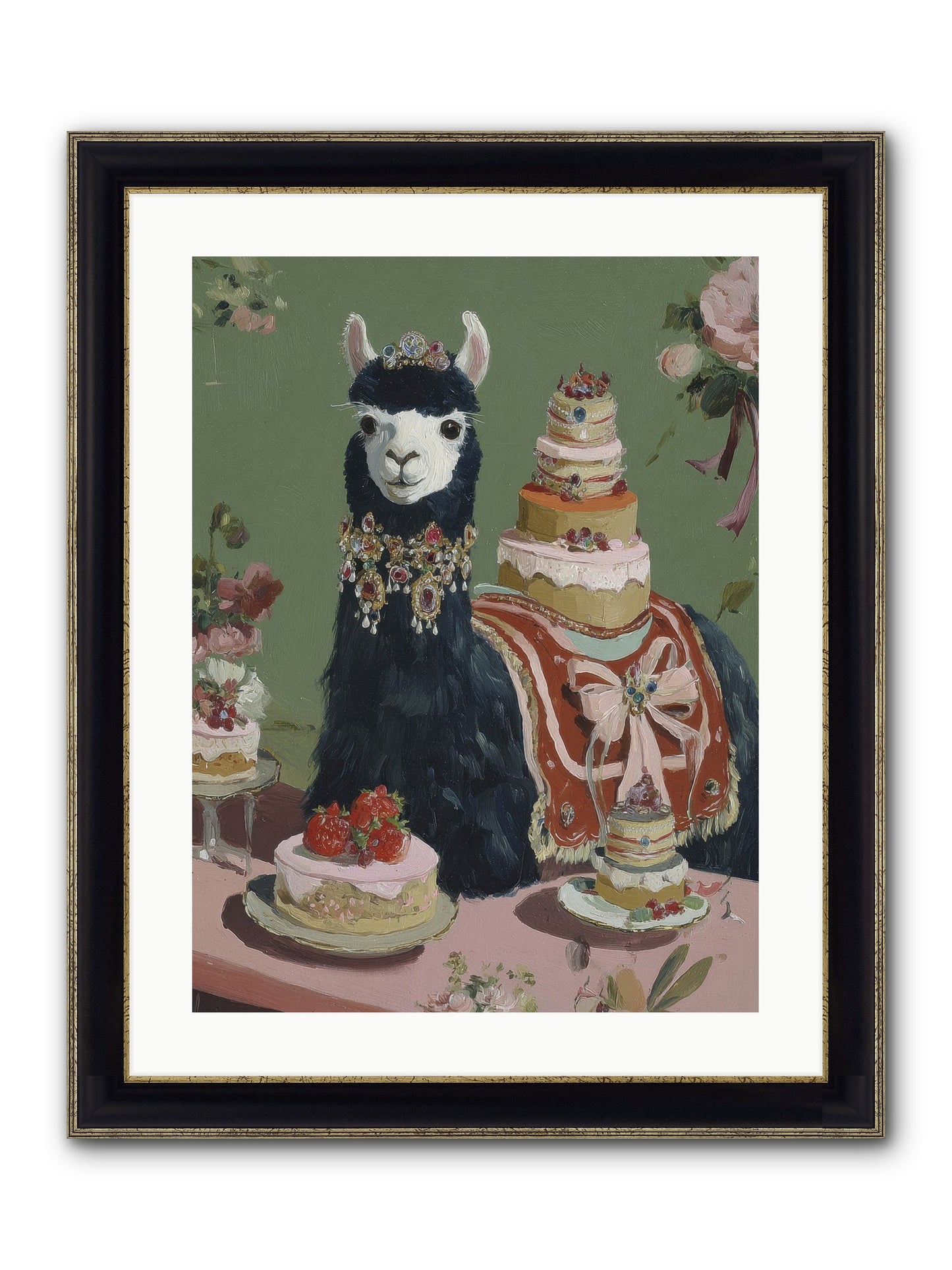 Whispers Of Delight Framed Print - Black & Gold 18x24