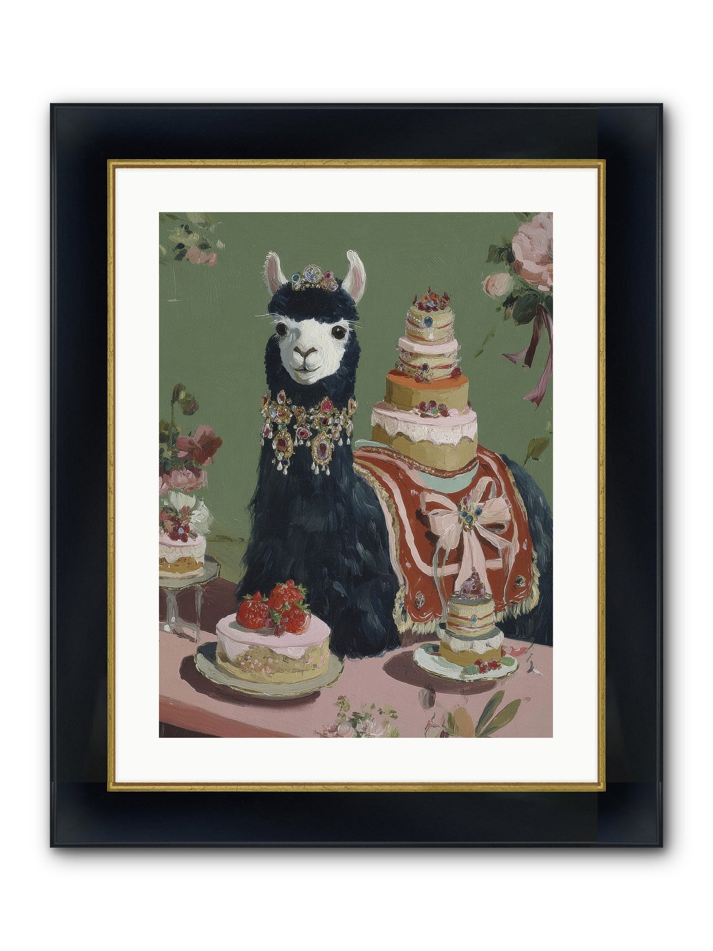 Whispers Of Delight Framed Print - Wide Black w/Gold 18x24